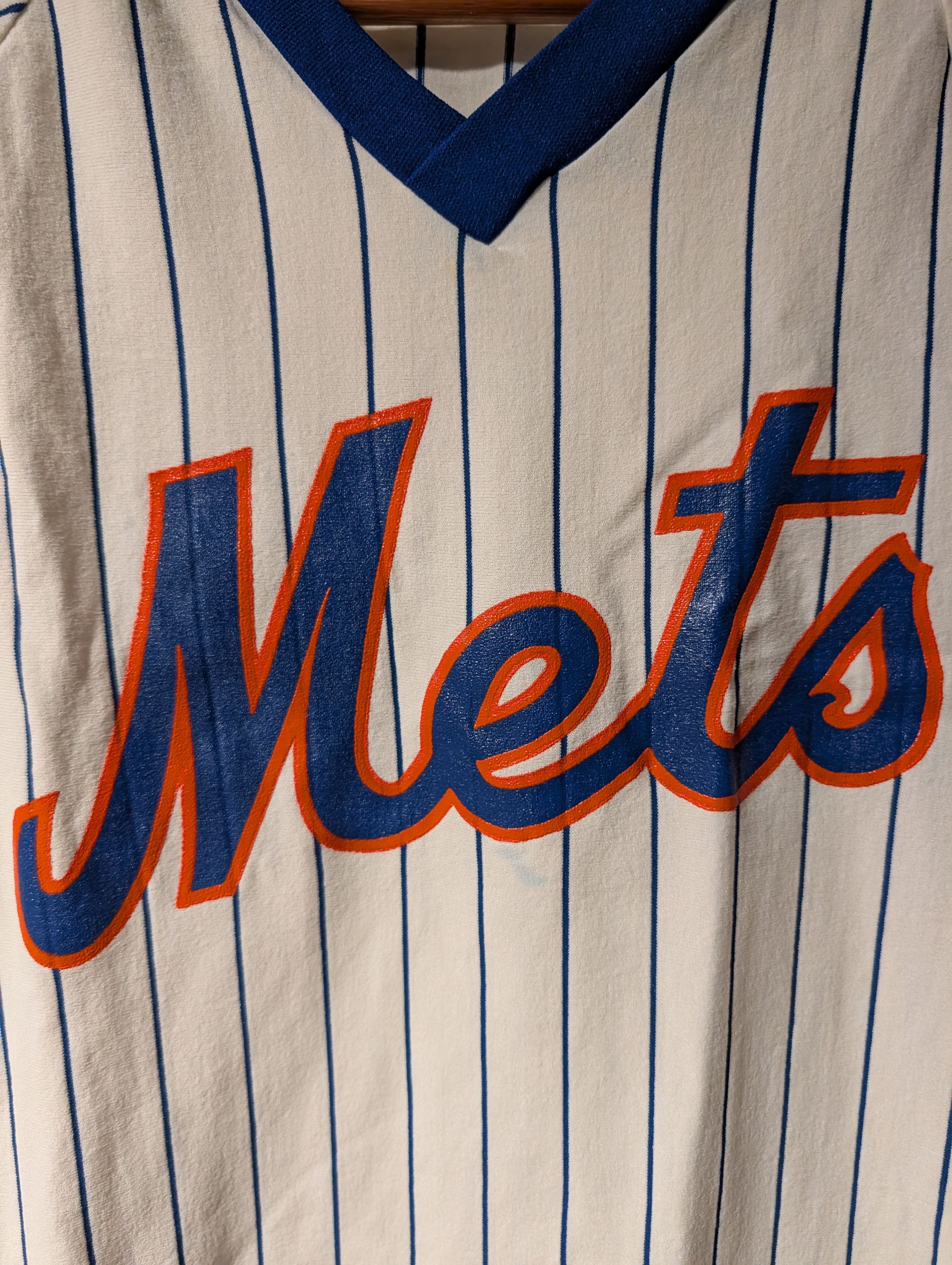 MLB Vintage 80s New York Mets MLB Baseball Sand-Knit T-Shirt Size US M / EU 48-50 / 2 - 2 Thumbnail