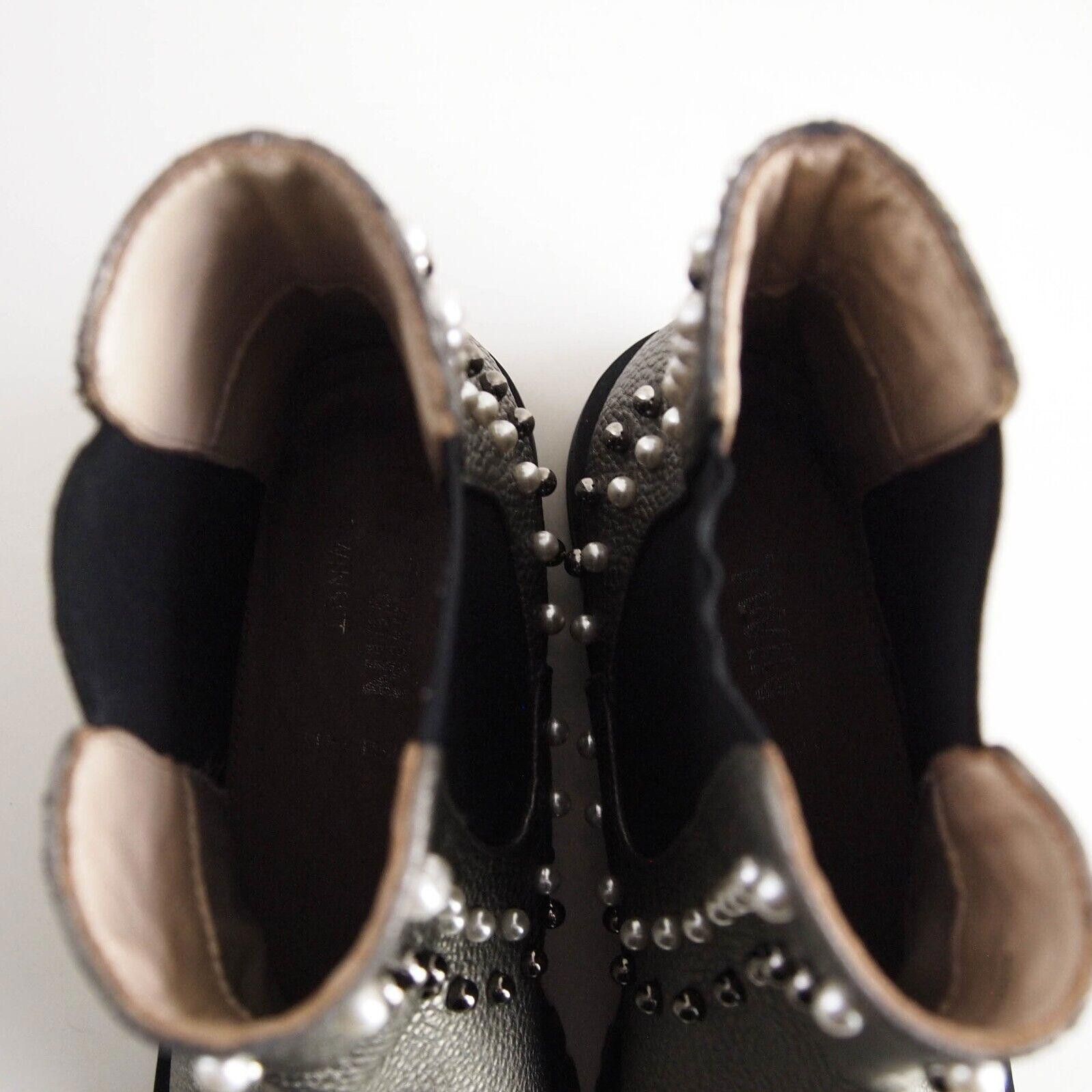 Designer Twinset Chelsea Boots Studded Silver Leather US 9 EU 39 Size US 9 / IT 39 - 8 Thumbnail