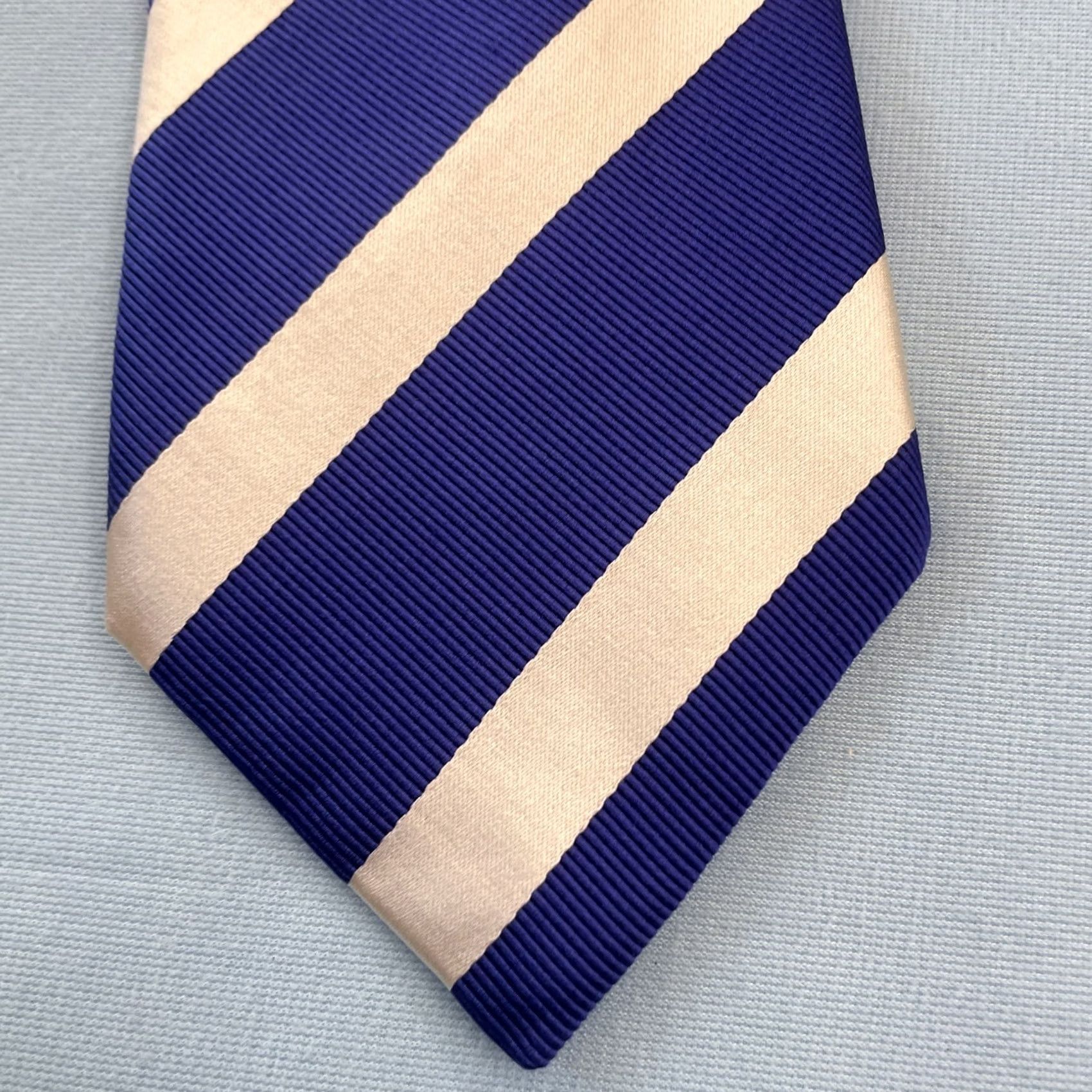 Charles Tyrwhitt VINTAGE Charles Tyrwhitt Silk Tie Blue Repp Neck tie Mens Exec Italy 3.5x61 Size ONE SIZE - 2 Thumbnail