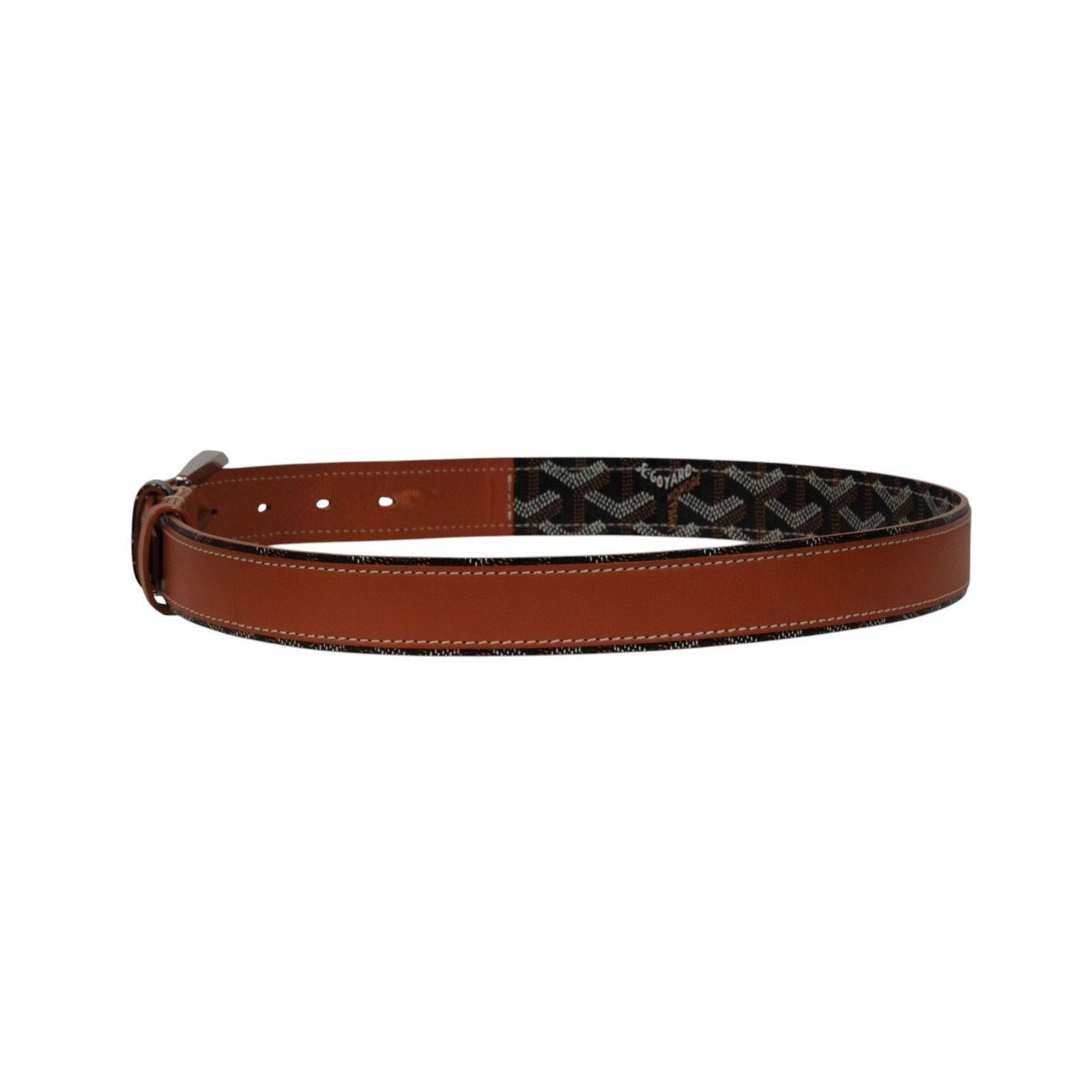 Goyard Fregate Belt 95 33 34 Black Brown Leather Goyardine - 02611 Size 34 - 6 Thumbnail