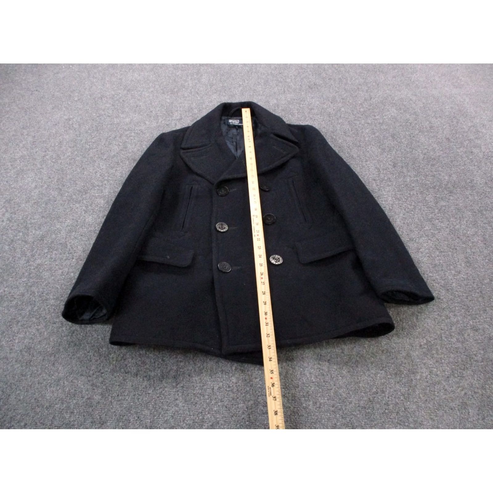 Ralph Lauren VINTAGE Nike Shirt Men L Navy Wool Overcoat Peacoat Jacket Coat 90s? Size US L / EU 52-54 / 3 - 3 Thumbnail