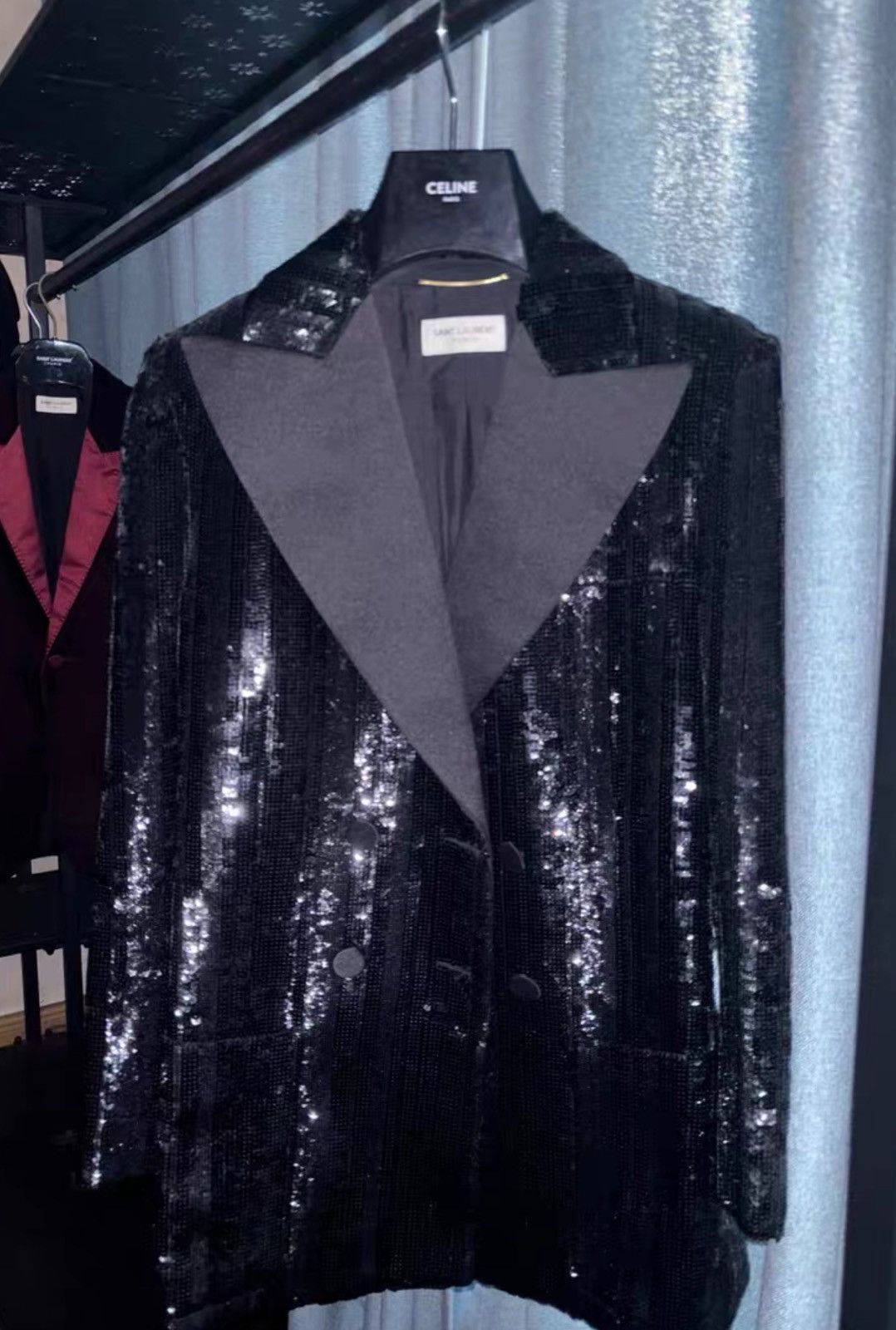 Saint Laurent Paris Saint Laurent SLP 2020SS Double-Breasted Black Scale Blazer Size XS / US 0-2 / IT 36-38 - 1 Thumbnail