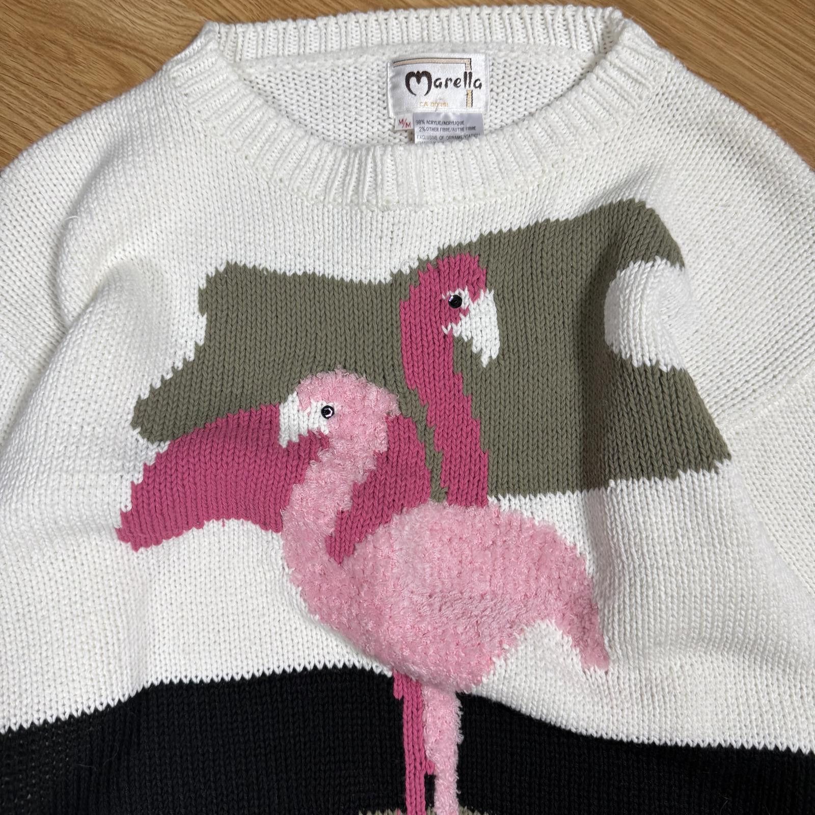 Other Vintage Flamingo Knit Sweater Womens Medium Size M / US 6-8 / IT 42-44 - 4 Thumbnail