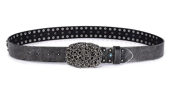 Japanese Brand × Vintage High street faded tiger rivet studded genuine leather belt Size ONE SIZE - 5 Thumbnail