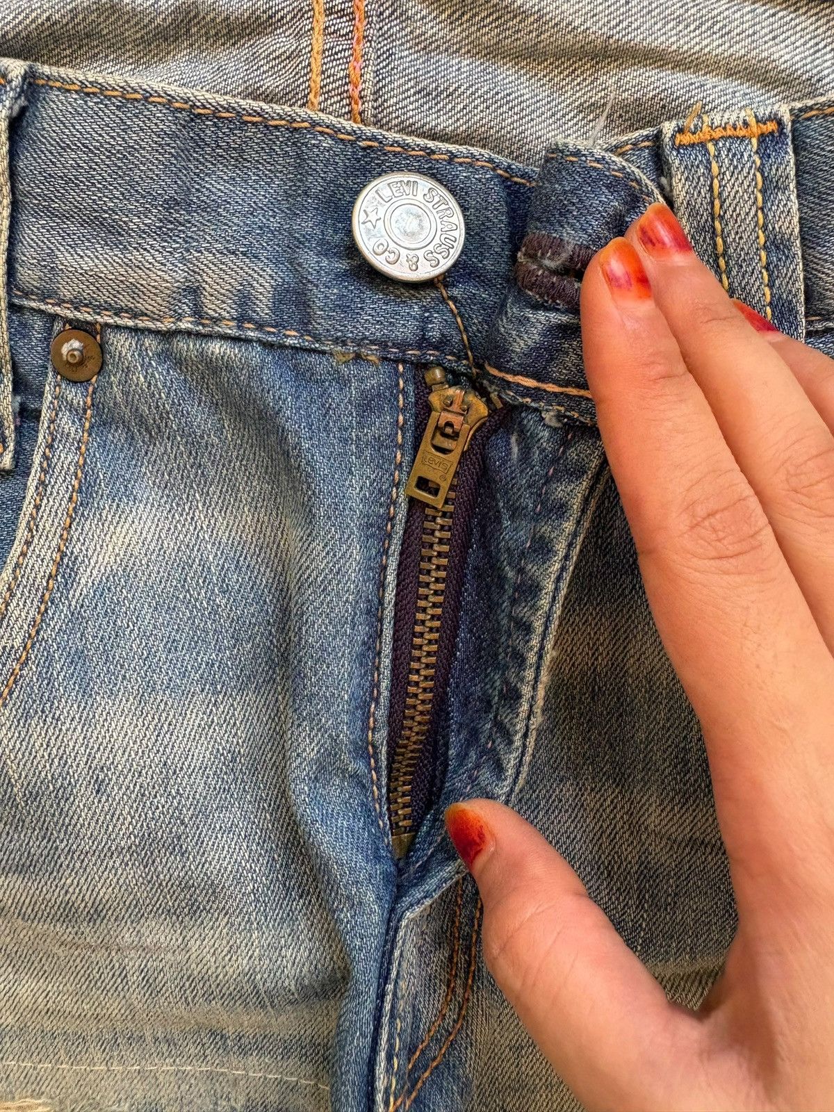 Levi's × Levi's Vintage Clothing Vintage 90s Levis 508 Mud Wash Distressed Rip Bootcut Jeans Size US 31 - 3 Thumbnail