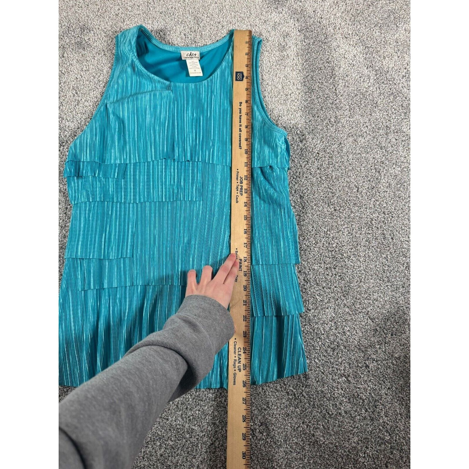 Other Tiered Tank M Textured Pleated Satin Party Festival Retro Size M / US 6-8 / IT 42-44 - 6 Thumbnail