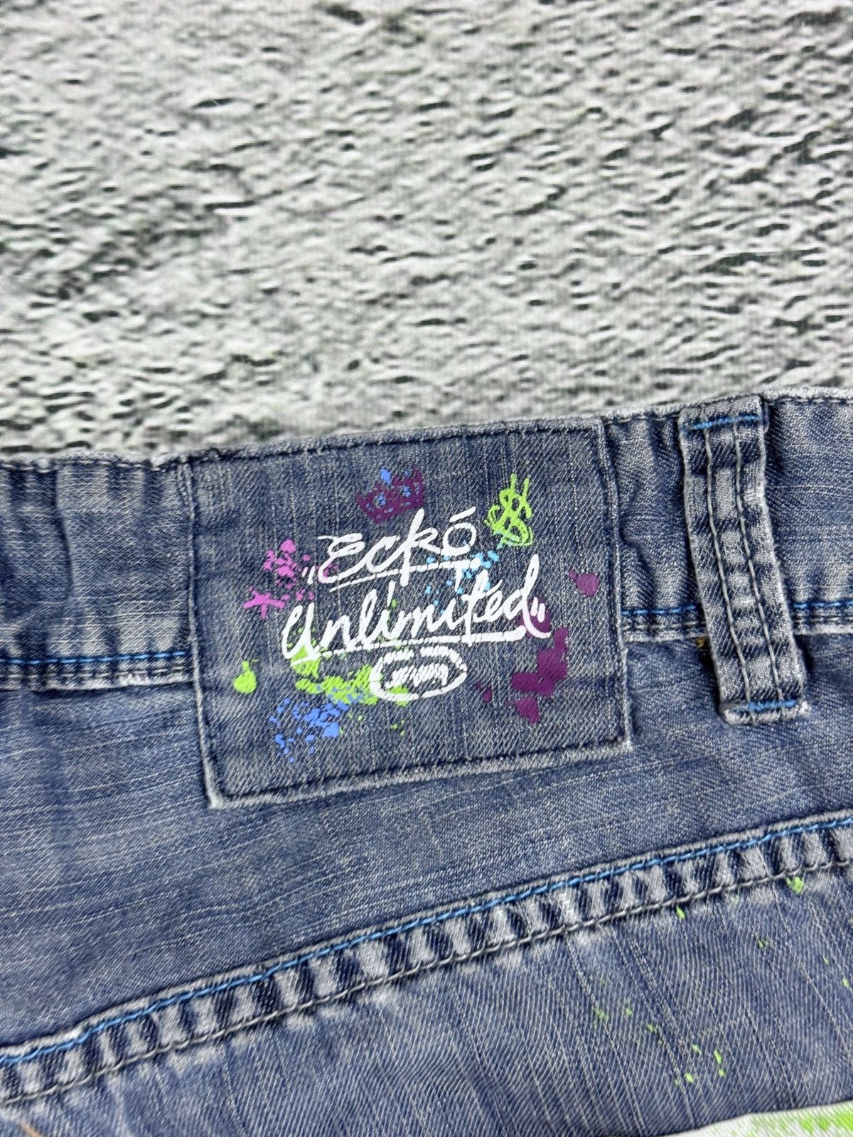 Ecko Unltd. Ecko Baggy Painted hip-hop jeans denim pants Y2K Size US 32 / EU 48 - 5 Thumbnail