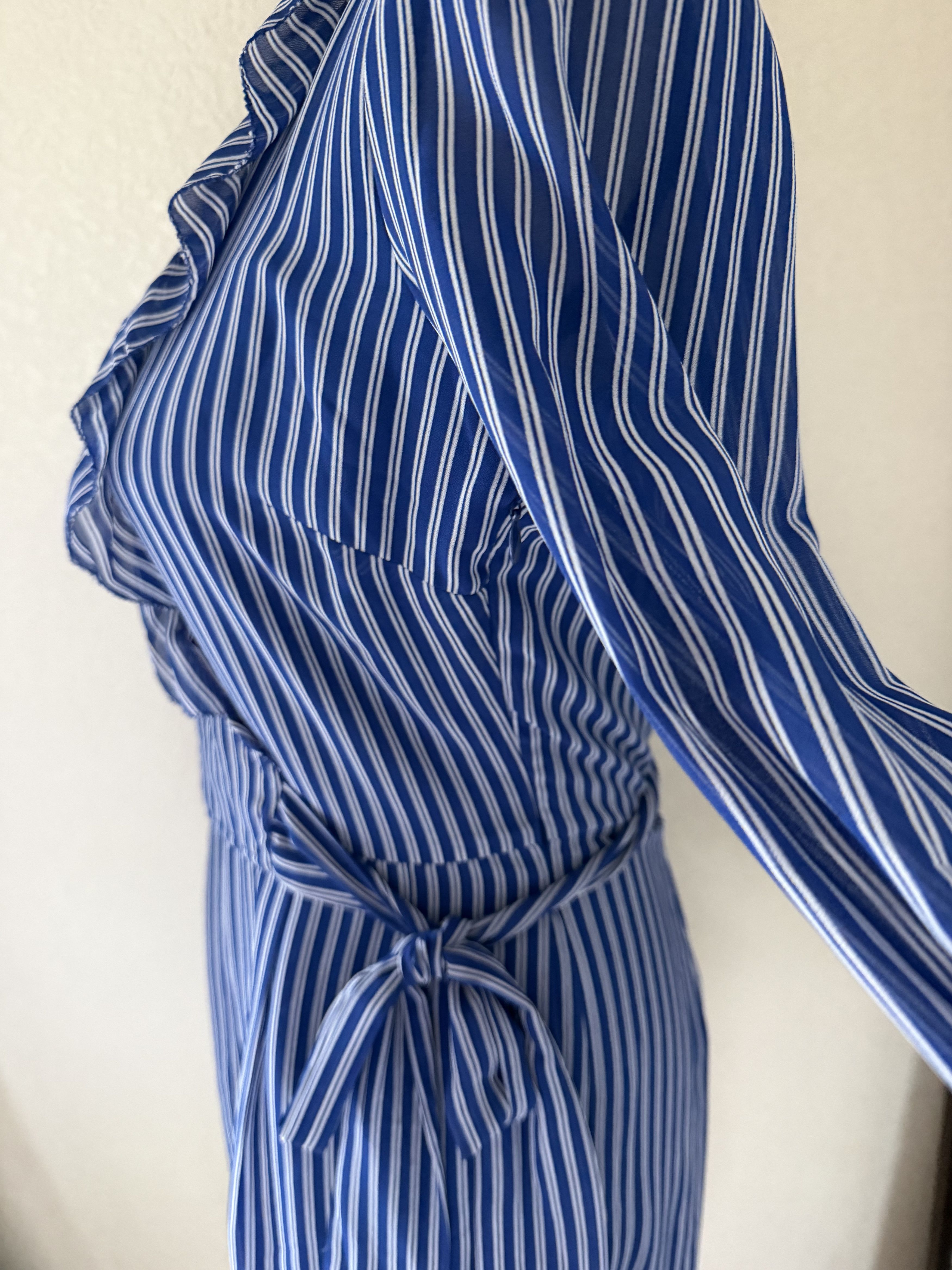 Michael Kors Michael Kors Women's Striped Ruffled Romper Size XS / US 0-2 / IT 36-38 - 7 Thumbnail