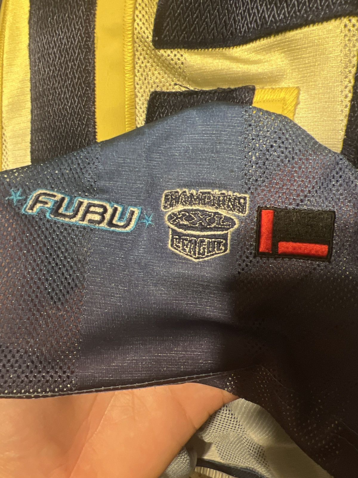 Fubu × Vintage Vintage Fubu Jersey, Yellow and Blue, ‘05 Size US L / EU 52-54 / 3 - 5 Thumbnail