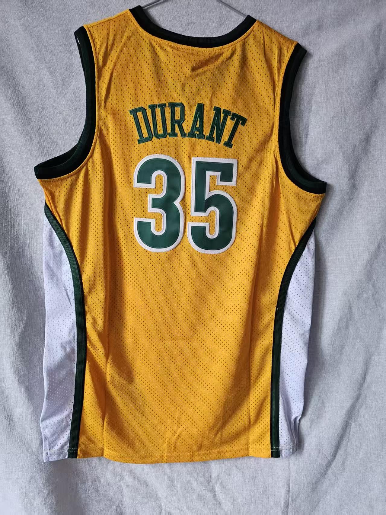NBA Seattle Supersonics 35 Kevin Durant Jersey Stitched Yellow Size US M / EU 48-50 / 2 - 2 Thumbnail