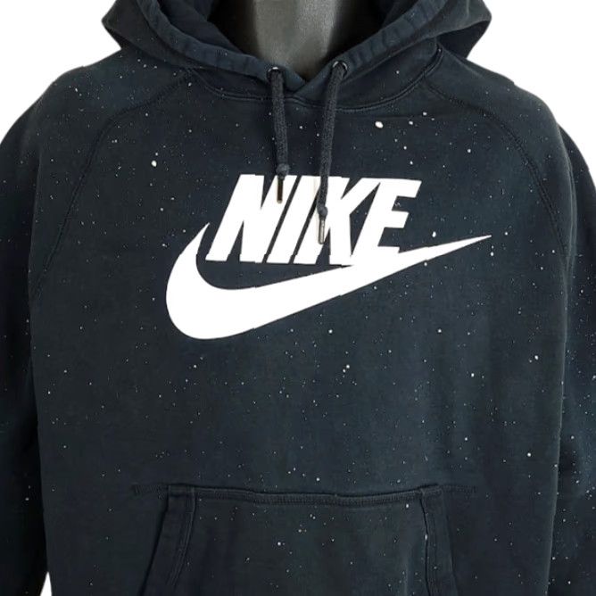 Nike VINTAGE Nike Sweatshirt Hoodie Mens XL Center Swoosh Y2K Bleached Black Cotton Blend Sweatshirt Hoodie Mens XL Bleached 90s Nike Shirt Size US XL / EU 56 / 4 - 2 Thumbnail