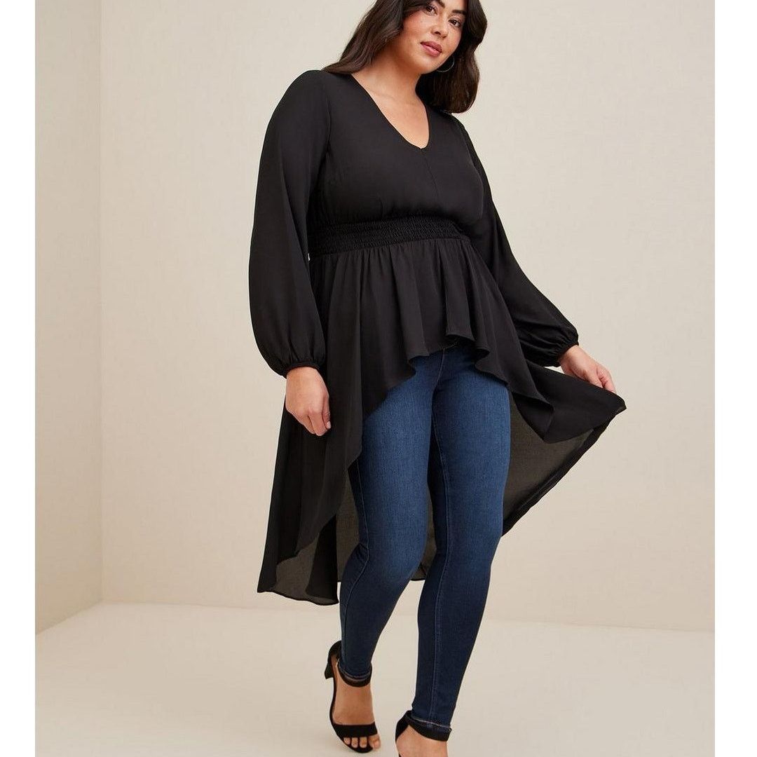 Torrid Torrid Womens Hilo Tunic Plus Size 6X Whimsygoth Smocked Size 4XL / US 24-26 - 1 Thumbnail