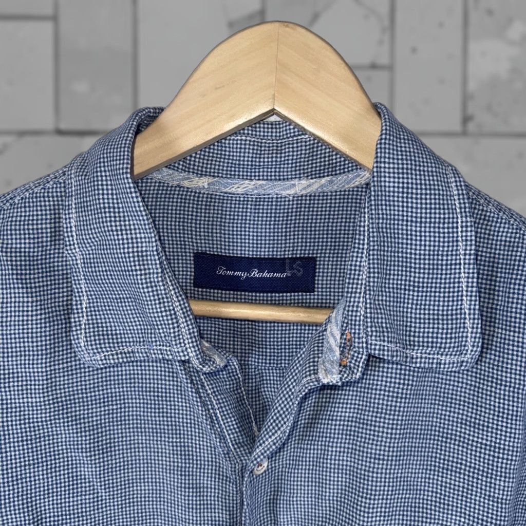 Tommy Bahama Blue Linen Blend Men's Long Sleeve Button Up Shirt Size L User: Tommy Bahama Blue Linen Blend Men's Button Up Shirt Size L