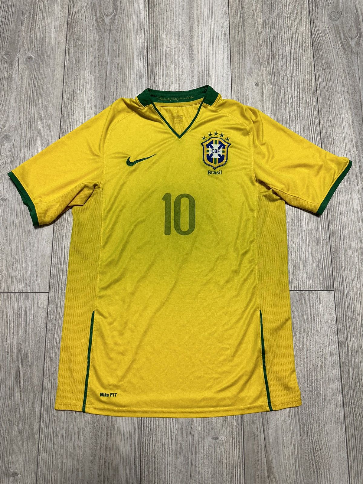 Nike × Vintage Nike Brazil #10 National Team Home Soccer Jersey Football Size US S / EU 44-46 / 1 - 1 Thumbnail