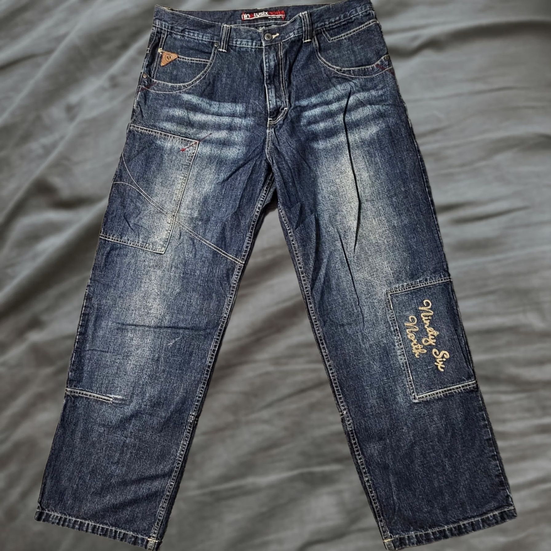 Vintage VINTAGE 96 North Jeans Mens 40 Blue Ninety Six Baggy Skater Wide Leg Size US 40 / EU 56 - 1 Thumbnail