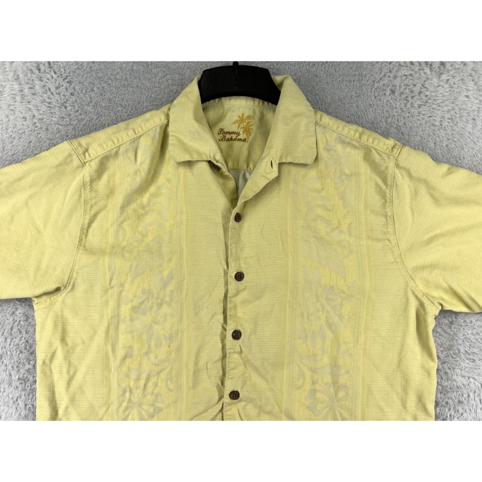 Tommy Bahama Tommy Bahama Shirt Men Large Black Yellow Floral Silk Button Up Resort Mens Size US L / EU 52-54 / 3 - 6 Thumbnail