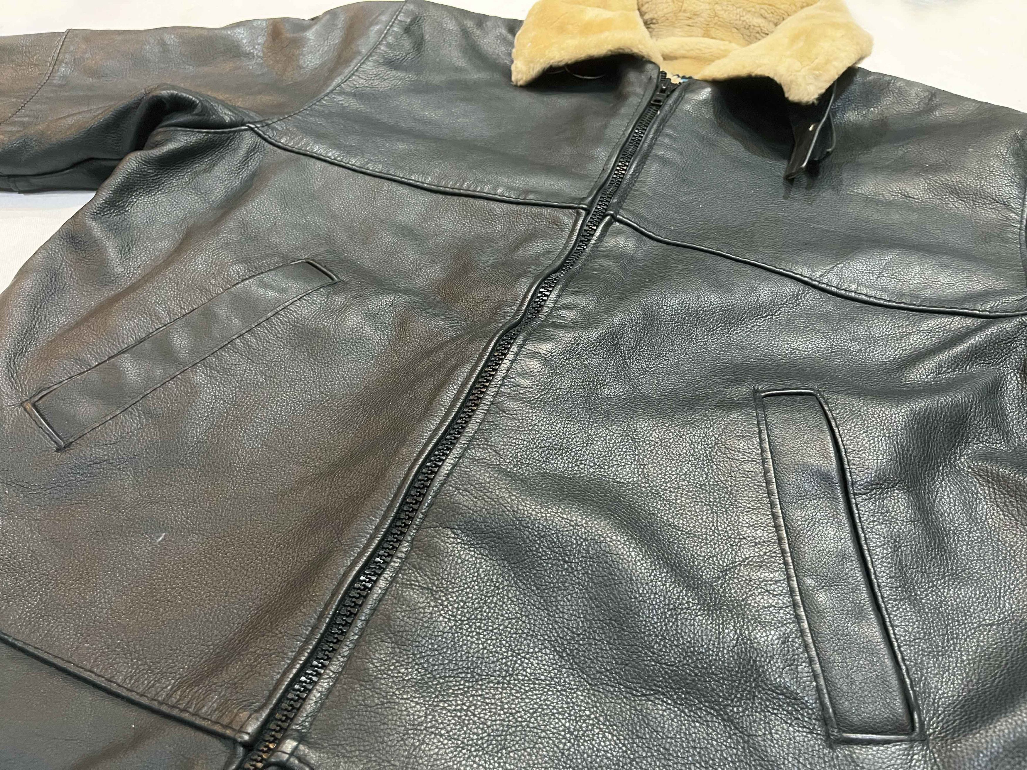 Vintage Vintage Buster Aviator Pilot Bomber Flight Leather Jacket Size US XXL / EU 58 / 5 - 7 Thumbnail