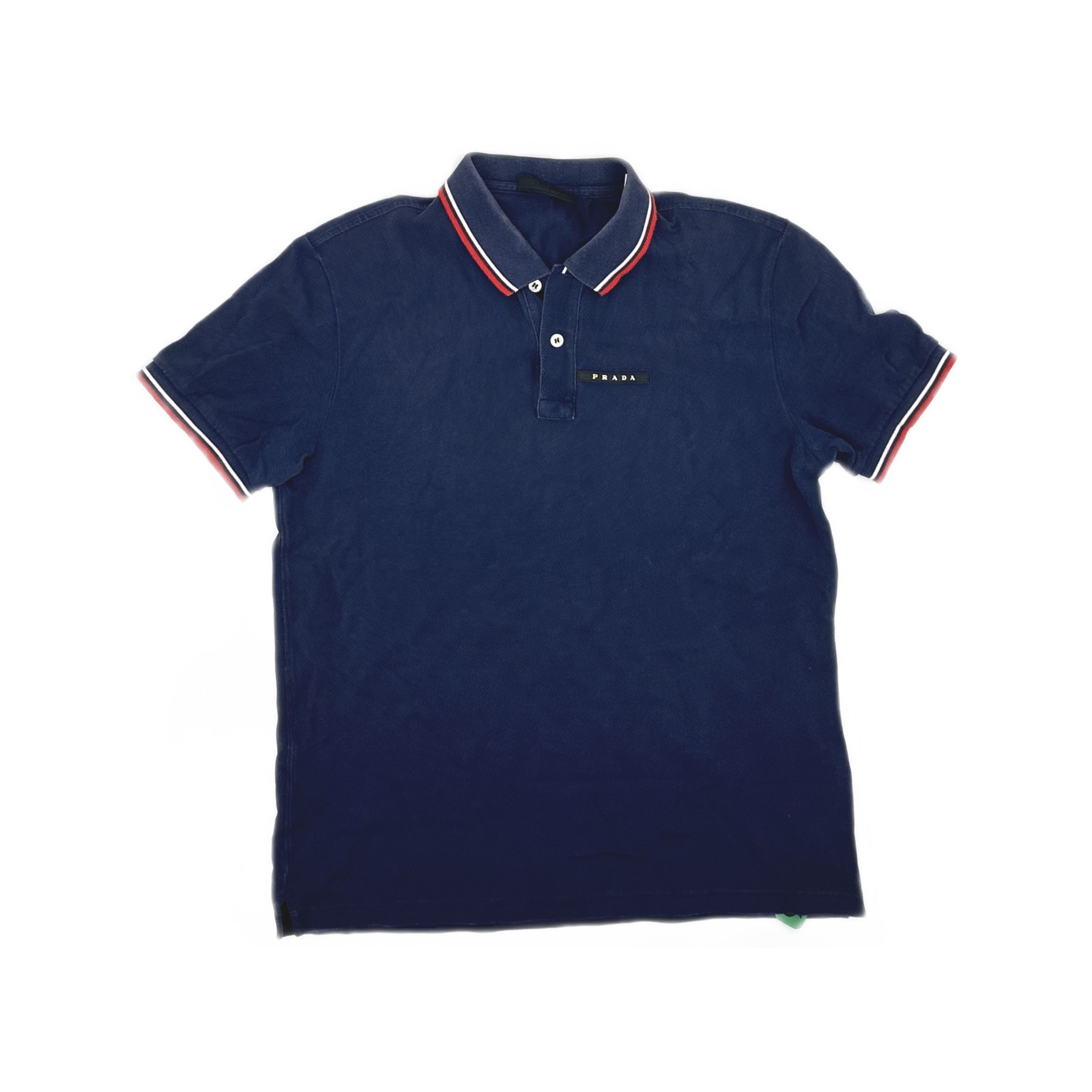 Prada Prada Striped Trim Polo Shirt Size L Size US L / EU 52-54 / 3 - 1 Thumbnail