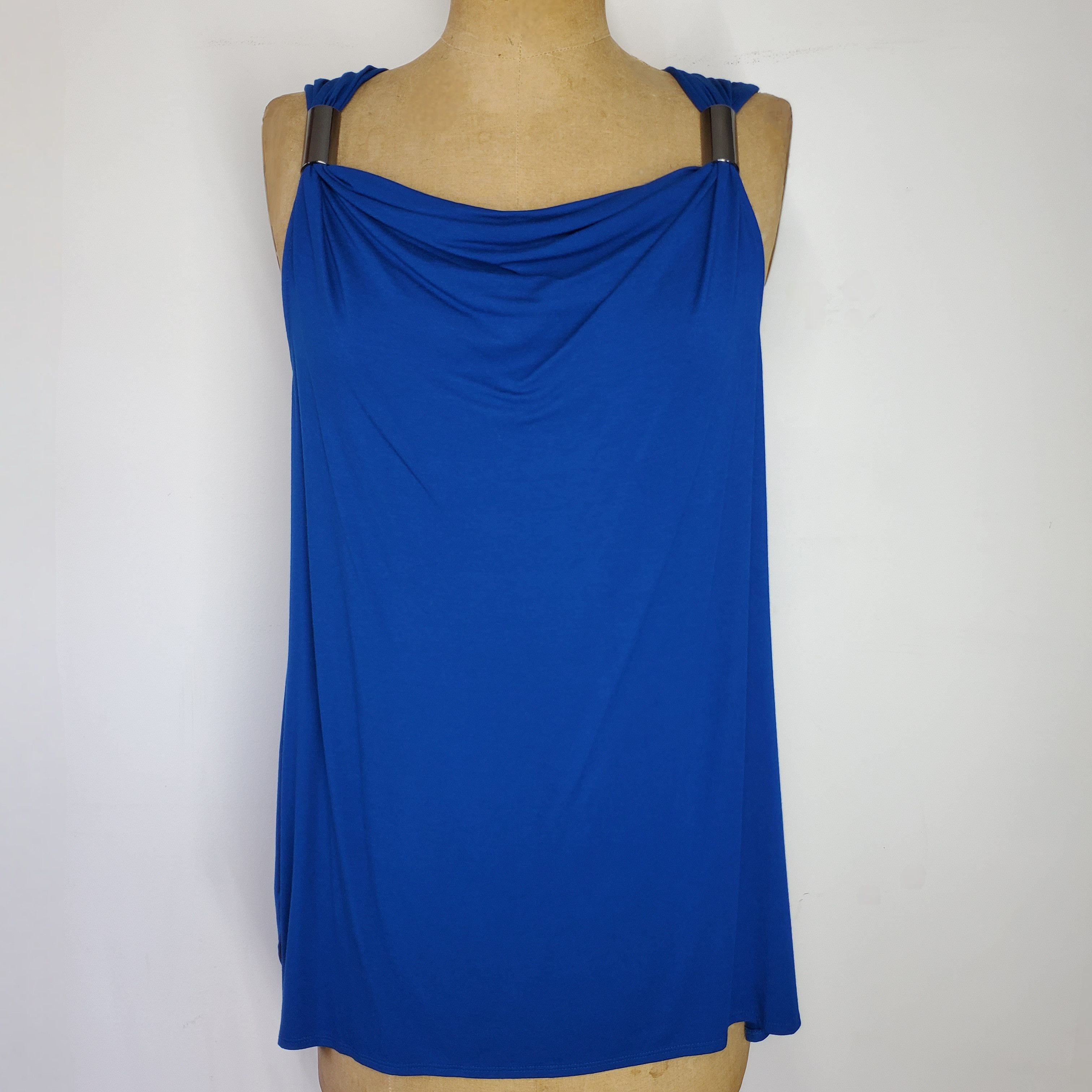Kenneth Cole Kenneth Cole Size M Cami Tank Top Blouse Strap Detail Blue Size M / US 6-8 / IT 42-44 - 1 Thumbnail