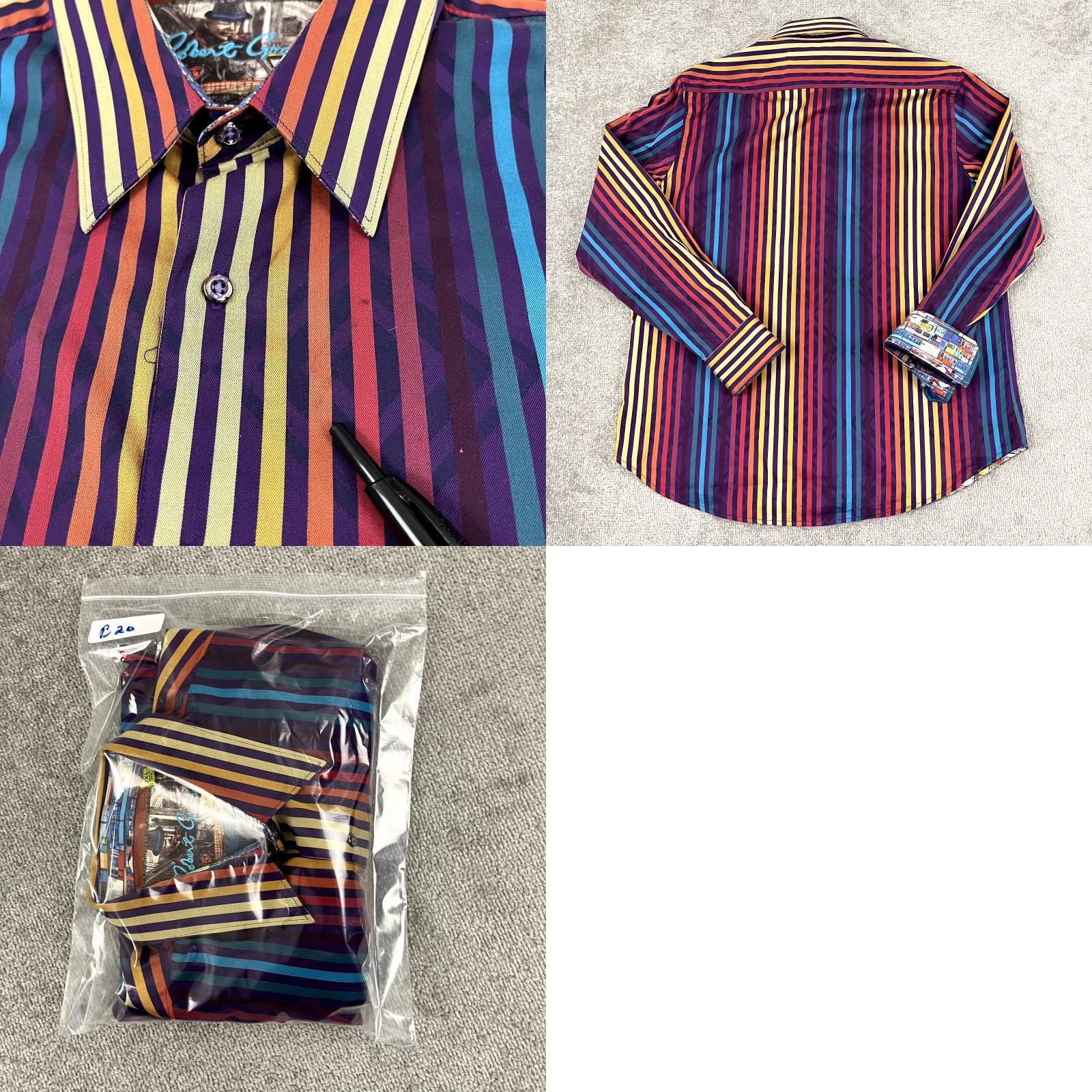 Robert Graham Robert Graham Shirt Mens 2XL Tailored Multi Striped Flip Cuff Button Up Party Multicolor Size US XXL / EU 58 / 5 - 8 Thumbnail