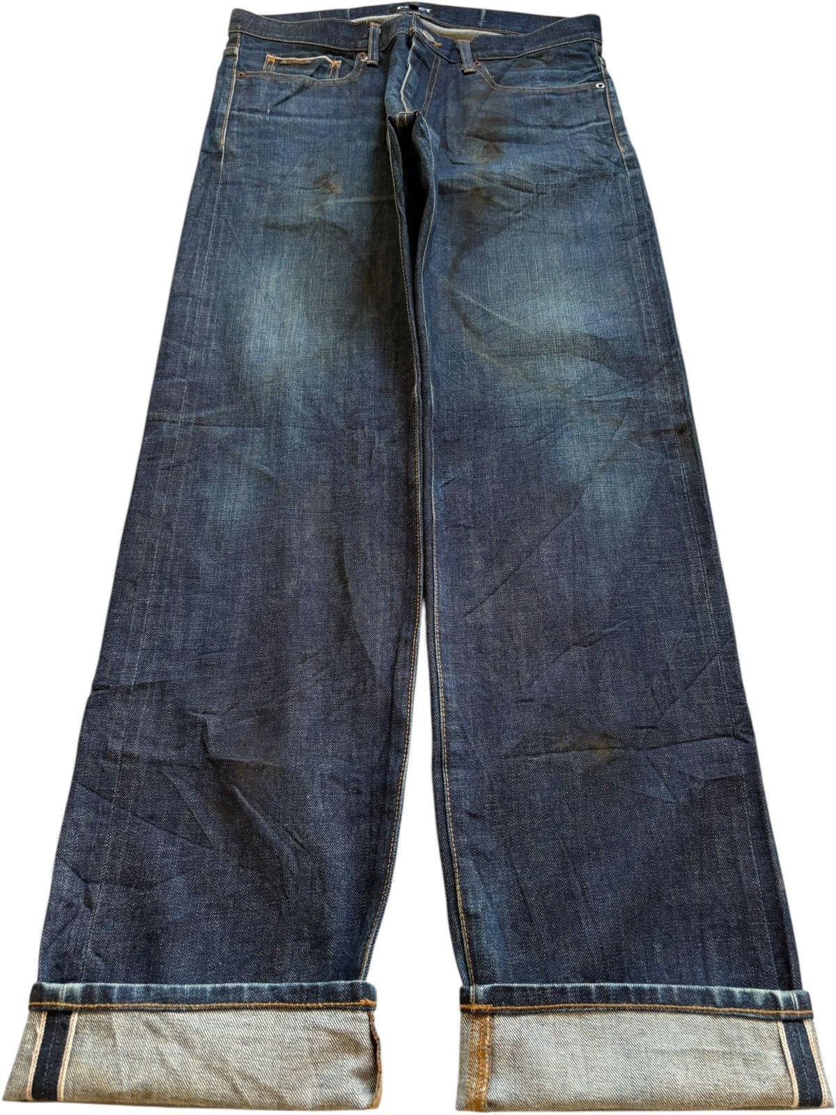 Designer × Japanese Brand Vintage Japanese Brand Raw Denim Selvedge Loose Jeans Size US 33 - 1 Thumbnail