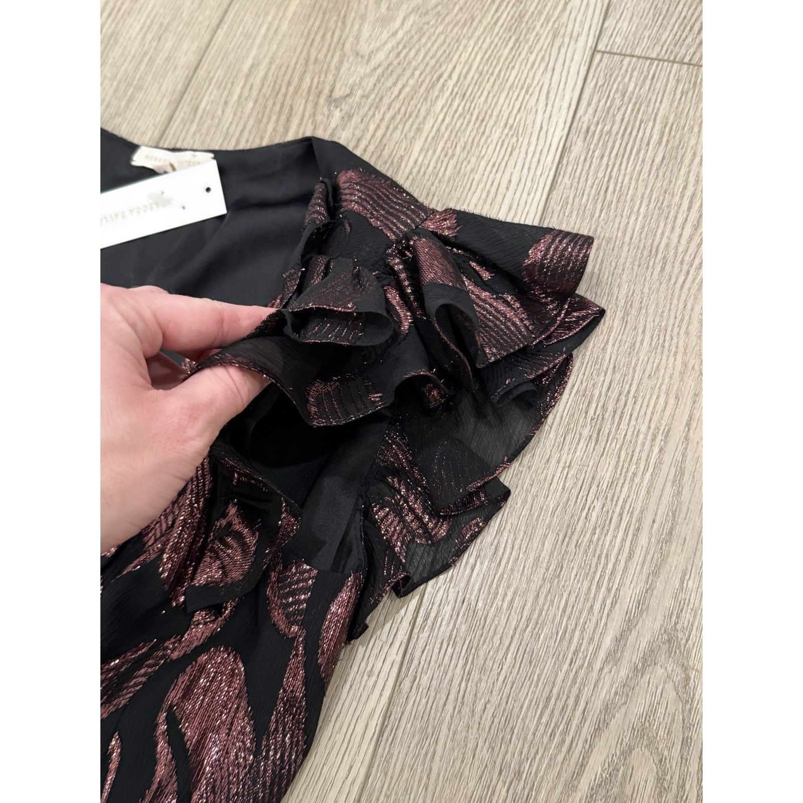 Rebecca Taylor Rebecca Taylor Lurex Jacquard Ruffle Wrap Dress $595 NWT Size XS / US 0-2 / IT 36-38 - 5 Thumbnail