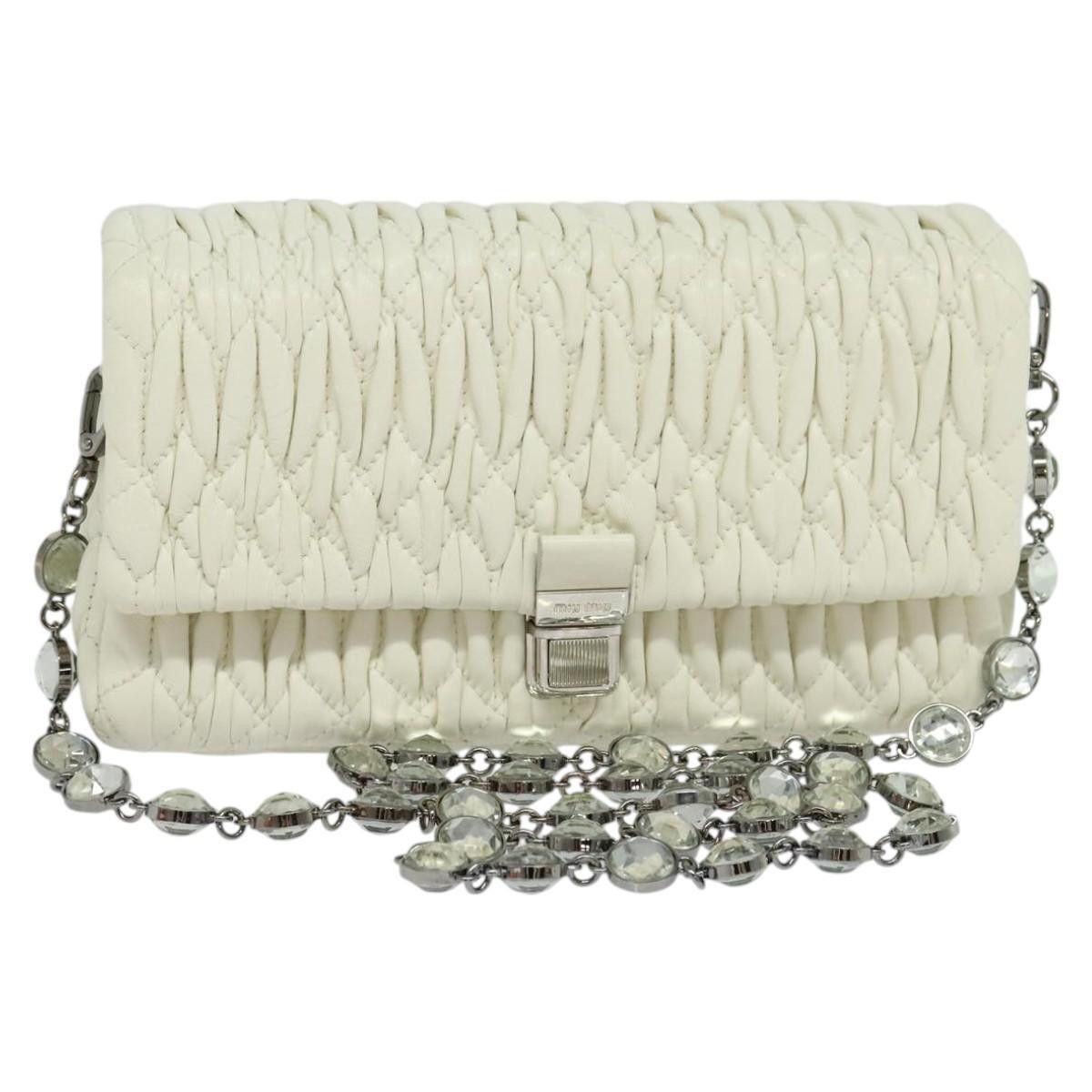 Miu Miu Miu Miu Crystal 2way Pouch Matelasse Leather Size ONE SIZE - 1 Thumbnail