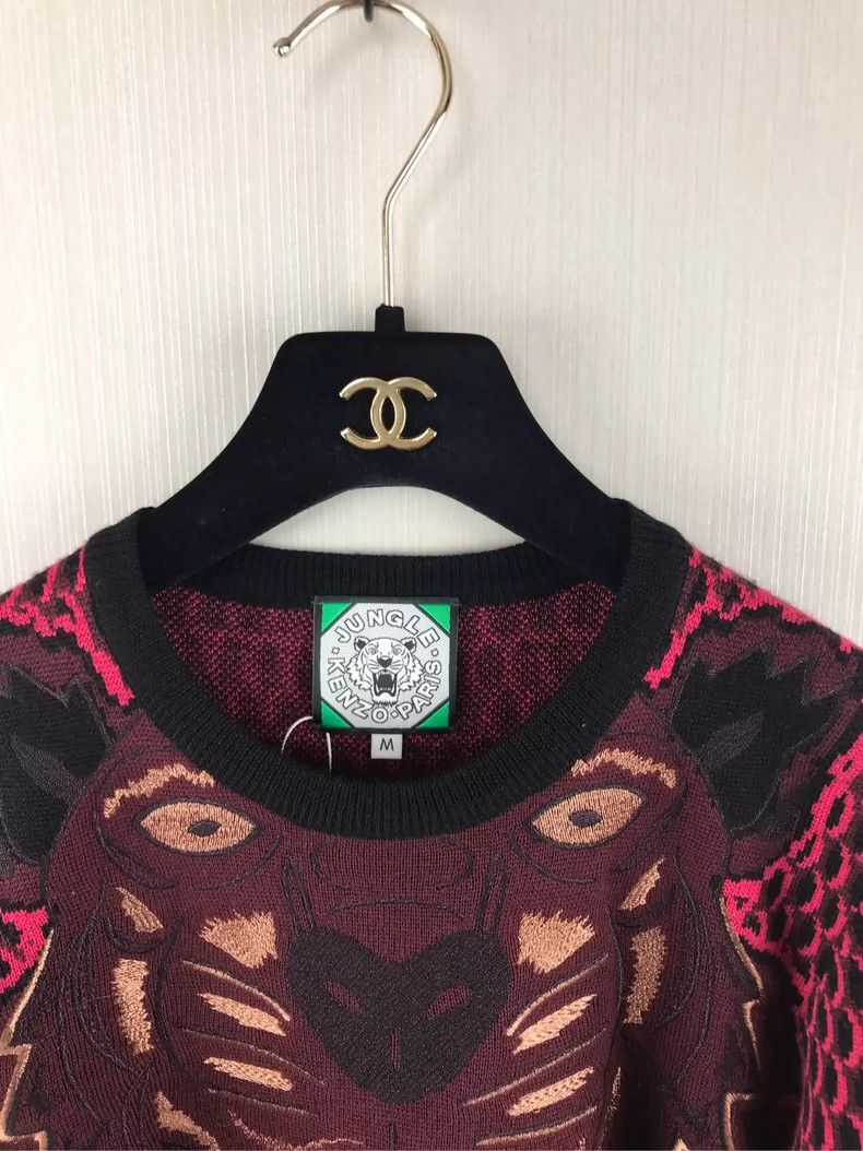 Kenzo KENZO Wine red embroidered wool sweater Size US M / EU 48-50 / 2 - 6 Thumbnail