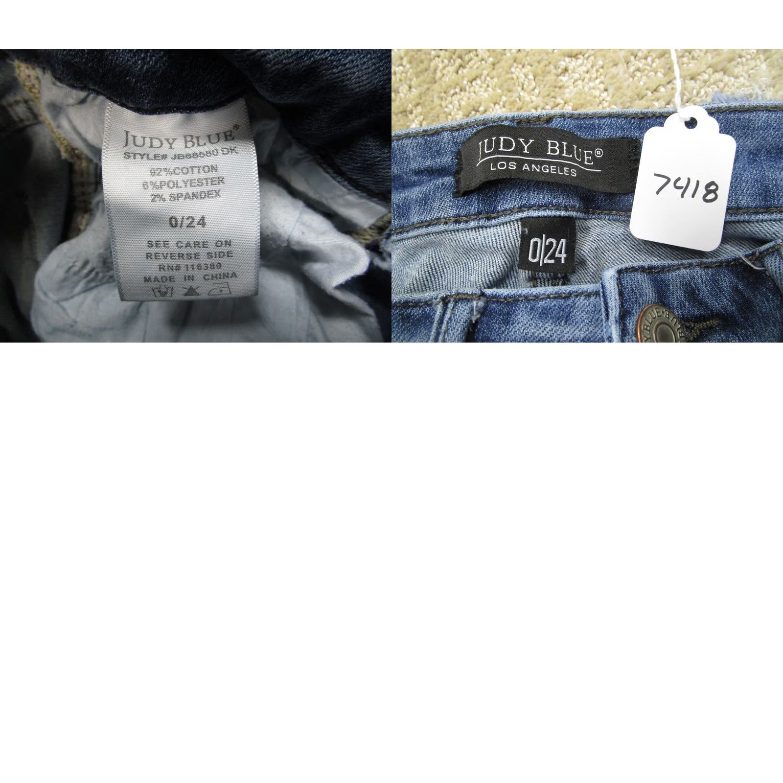 Vintage Judy Blue Jeans Women 0 Blue Low Rise Straight Loose Pants Light Wash Fray Hem Size 25" / US 0 / IT 36 - 8 Thumbnail