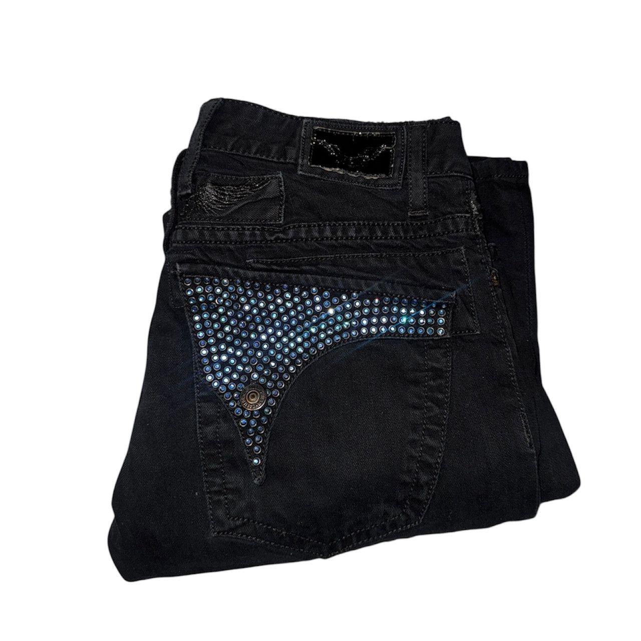 Robins Jeans black robin jeans blue crystals Size US 32 / EU 48 - 2 Thumbnail
