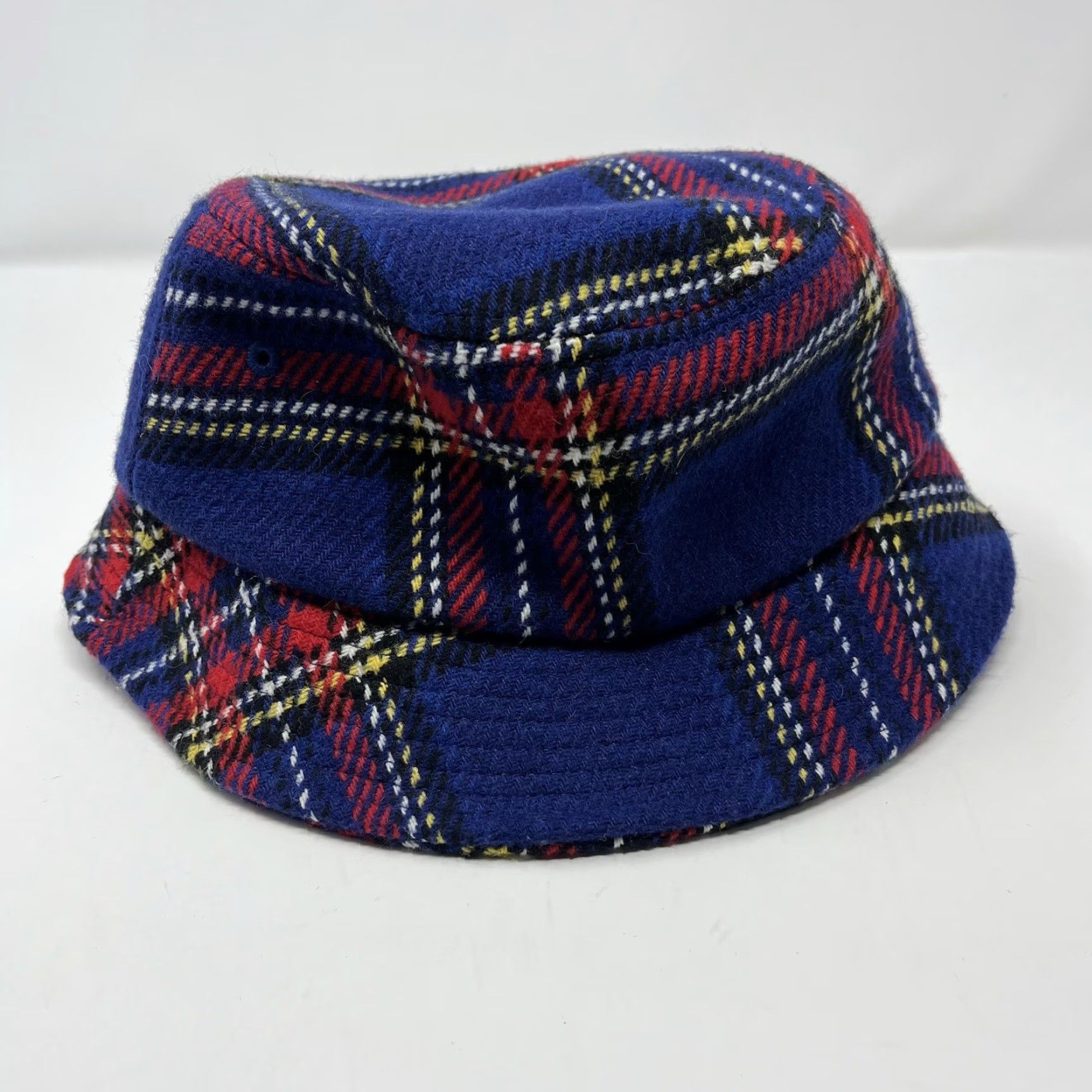 Logo 7 Stussy Big Logo Hat Fishermans Blue Plaid Wool S/M RARE Mens Size ONE SIZE - 3 Thumbnail