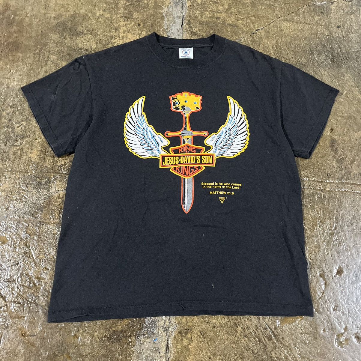Harley Davidson × Vintage Vintage 90s Harley Davidson Jesus Parody Biker Tee Shirt Size US M / EU 48-50 / 2 - 3 Thumbnail
