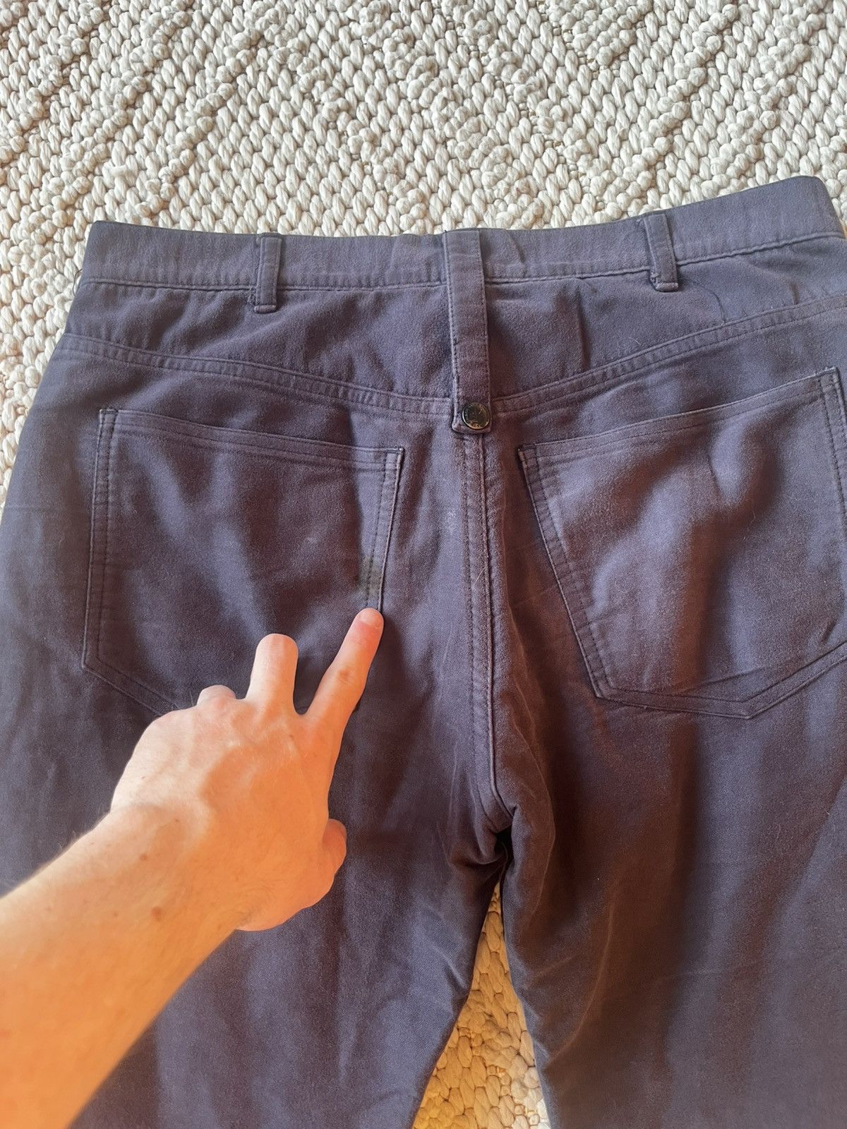 Number (N)ine Number (N)ine AW12 dark navy bootcut heavyweight pants Size US 33 - 4 Thumbnail