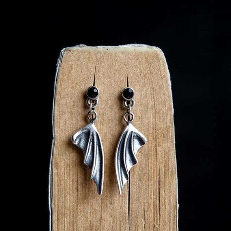 Jewelry Little Devil Wings Drop Earrings 925 Sterling Silver Gift Size ONE SIZE - 2 Thumbnail