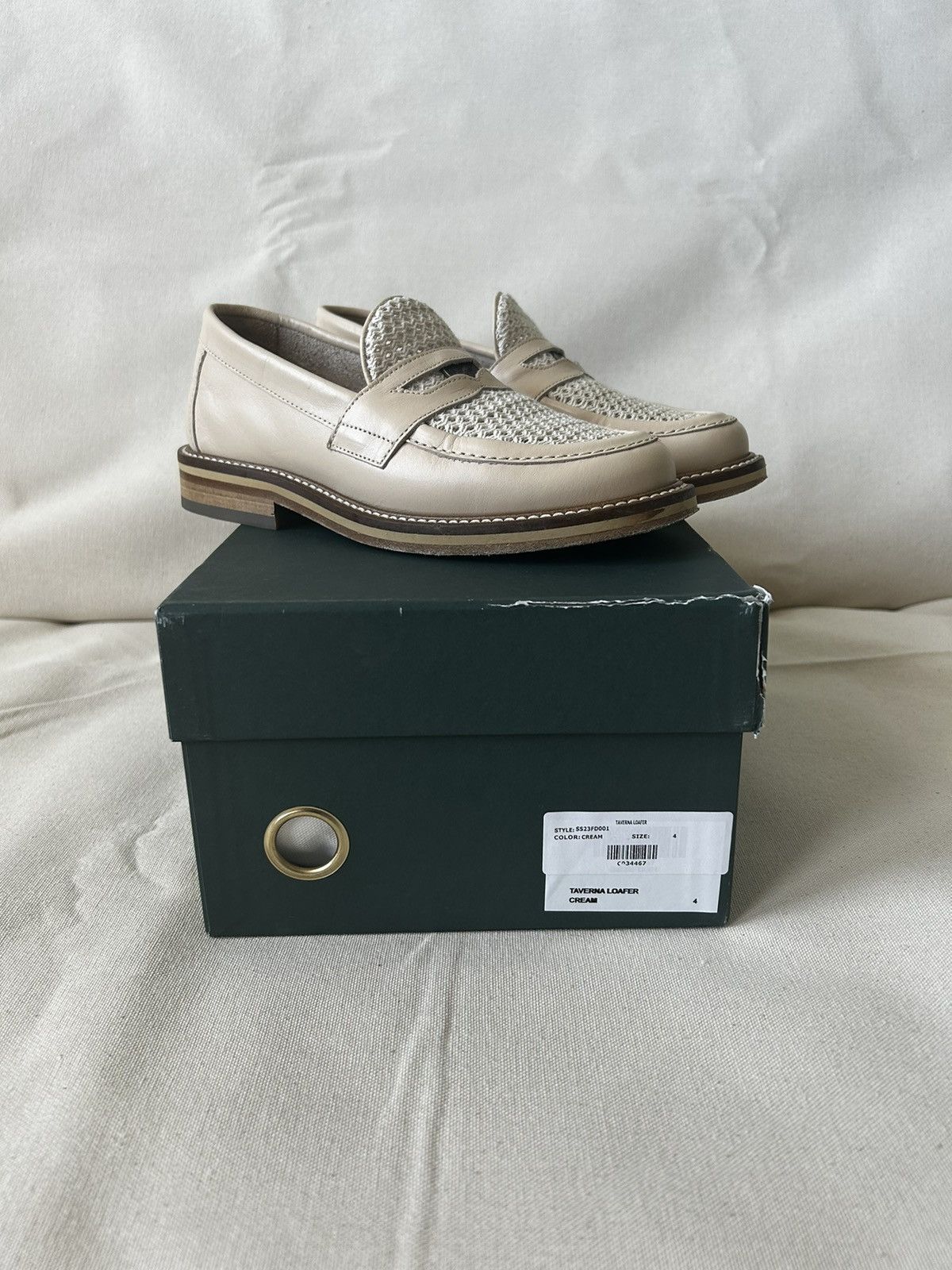 Aime Leon Dore Aime Leon Dore - Cream Raffia Loafers - 4M Size US 5.5 / IT 35.5 - 1 Thumbnail