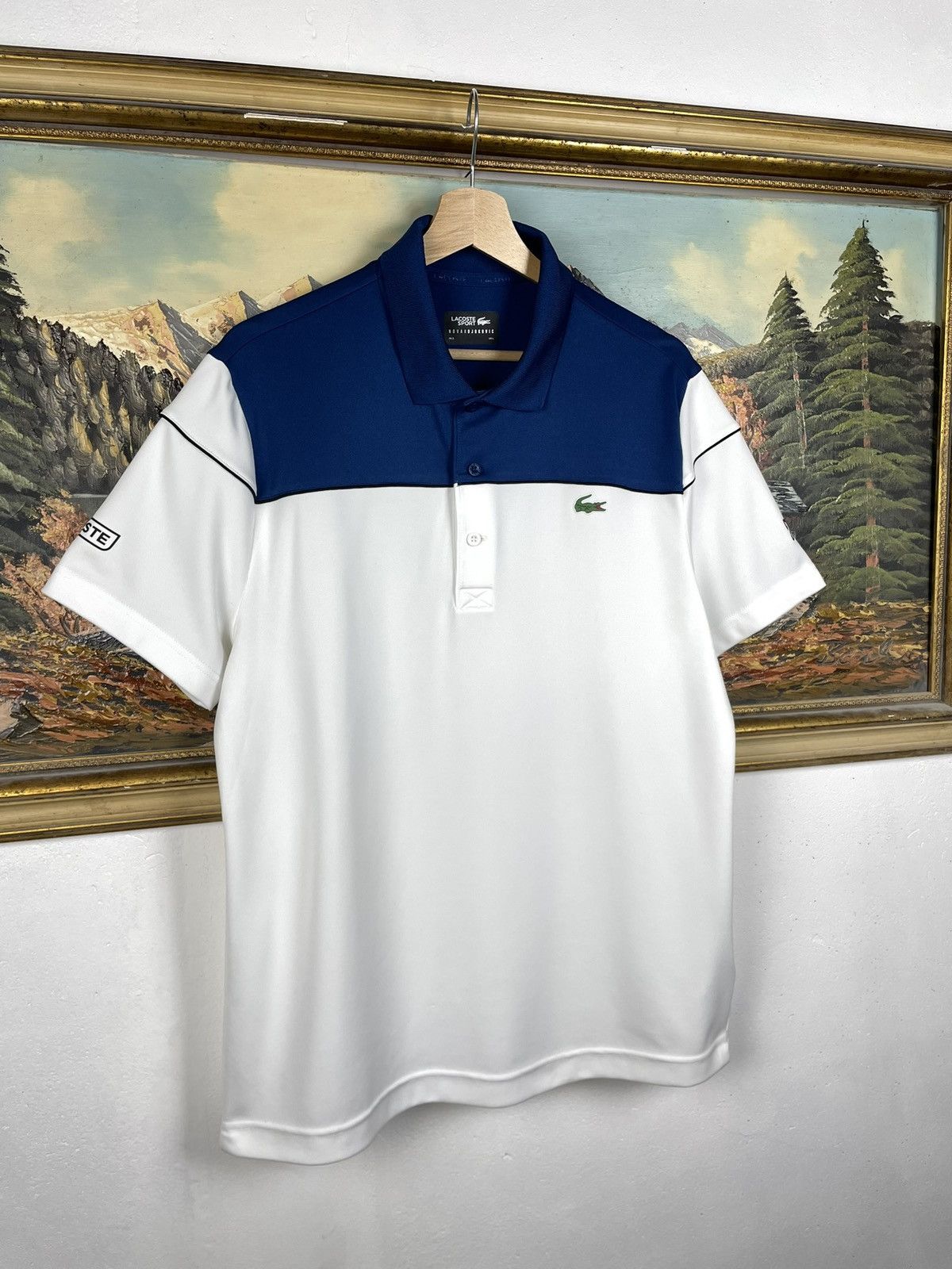 Lacoste Lacoste Novak Djokovic White T-shirt Polo Tennis Sportswear Size US L / EU 52-54 / 3 - 3 Thumbnail