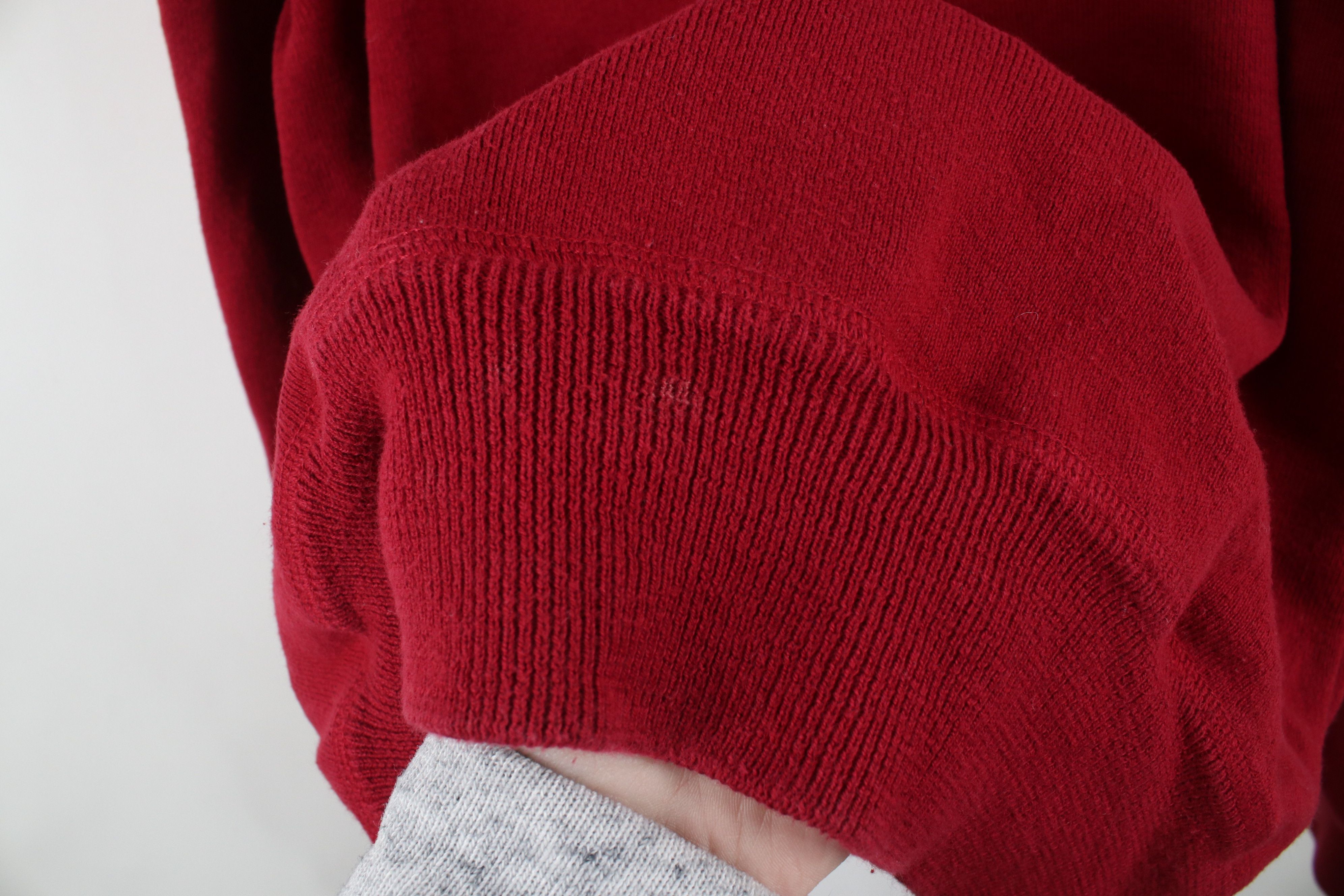 Ralph Lauren × Vintage Vintage 90s Ralph Lauren Ribbed Knit Crewneck Sweater Red Size US XXL / EU 58 / 5 - 5 Thumbnail