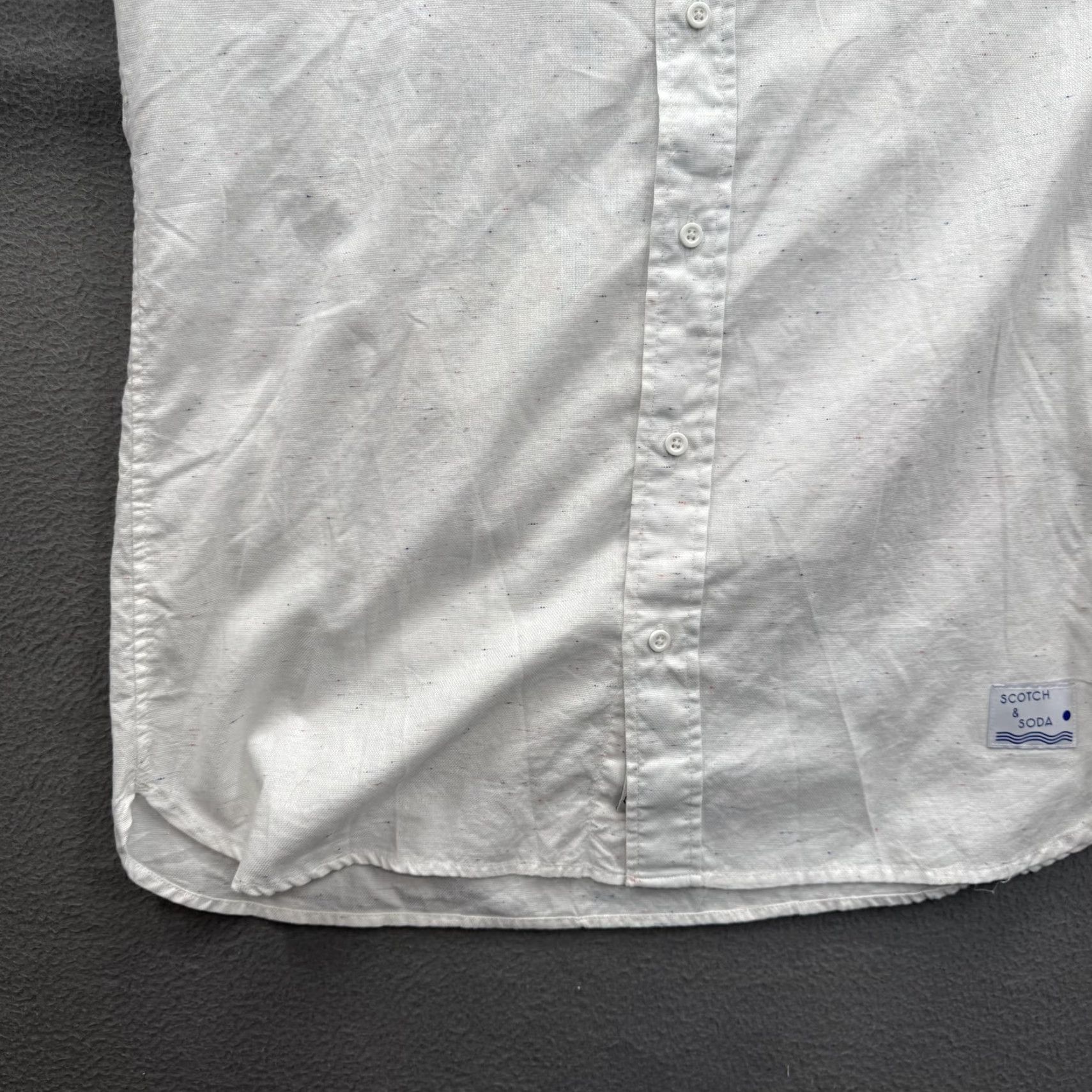 Scotch & Soda Scotch & Soda Shirt Mens M White Long Sleeve Button Up Poolside Size US M / EU 48-50 / 2 - 7 Thumbnail