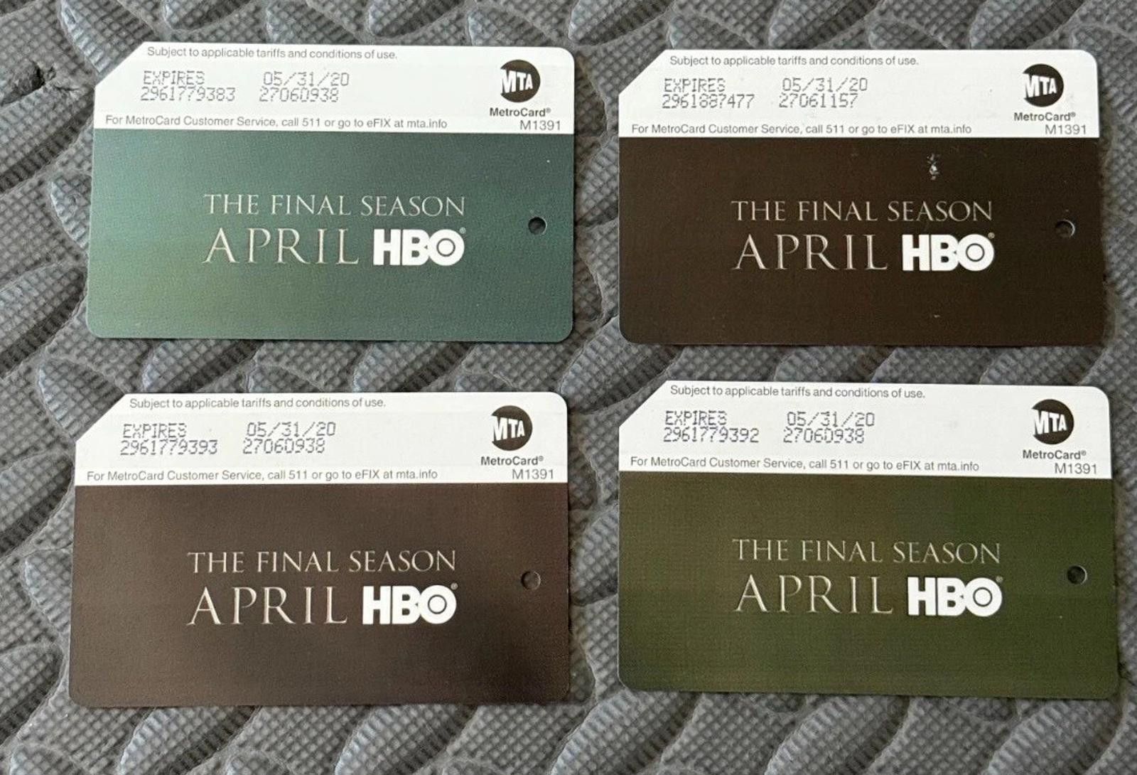 Other NEW! Game of Thrones Metrocards NYC MTA Expired, Full Set, 4 Size ONE SIZE - 2 Thumbnail