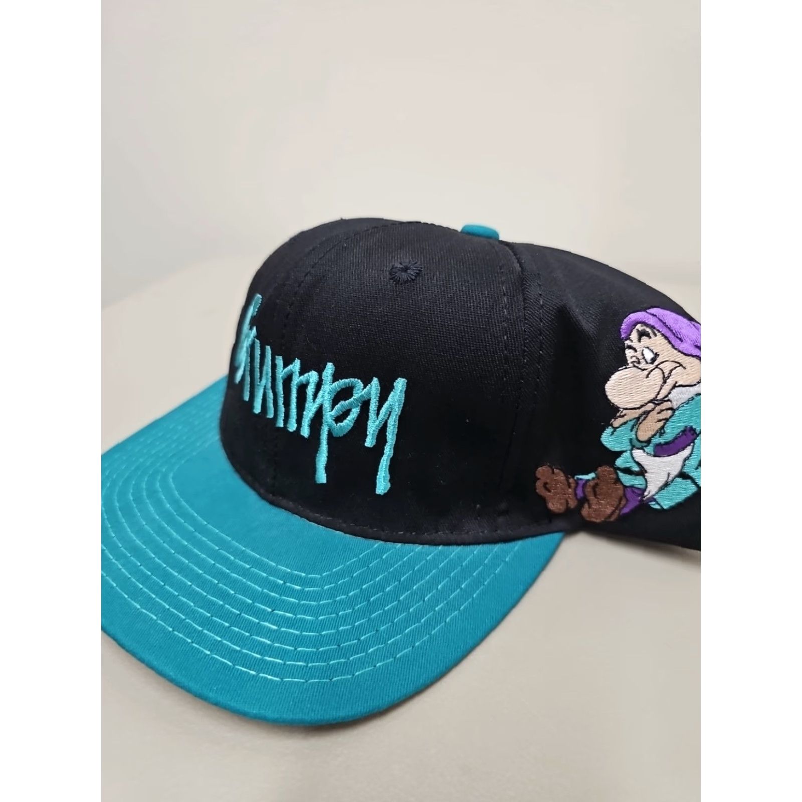 Disney VINTAGE Disney Snow White Seven Dwarfs Grumpy Cap Hat Snapback Cap Black Men's One Size Cap Snapback Hat Cap Size ONE SIZE - 3 Thumbnail