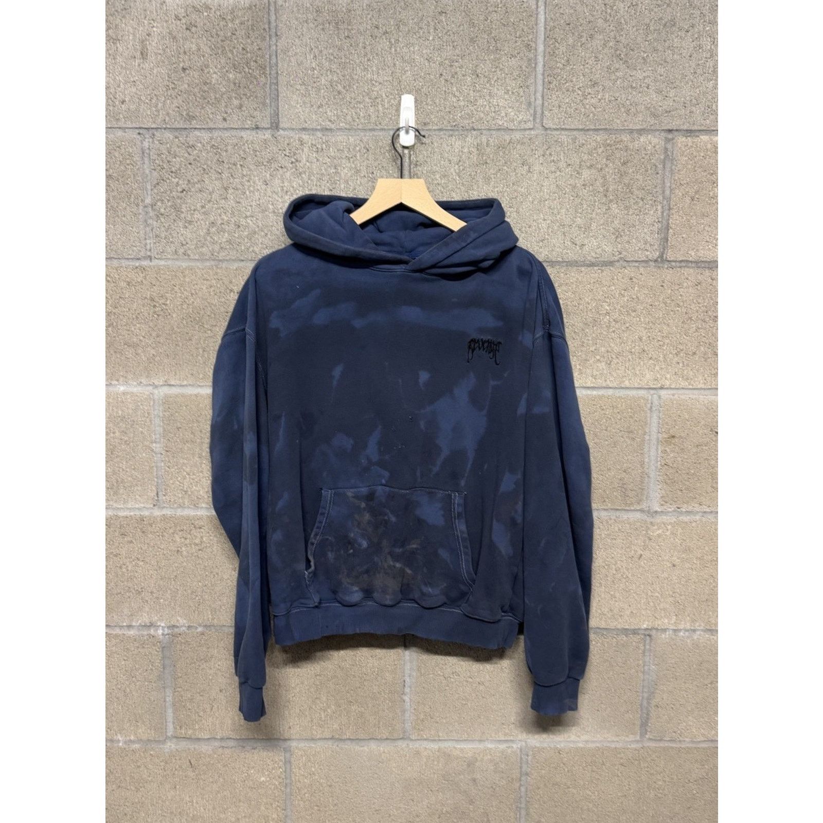 Revenge Revenge Navy Blue Tie Dye Hoodie Embroidered Logo Men Medium Size US M / EU 48-50 / 2 - 1 Thumbnail