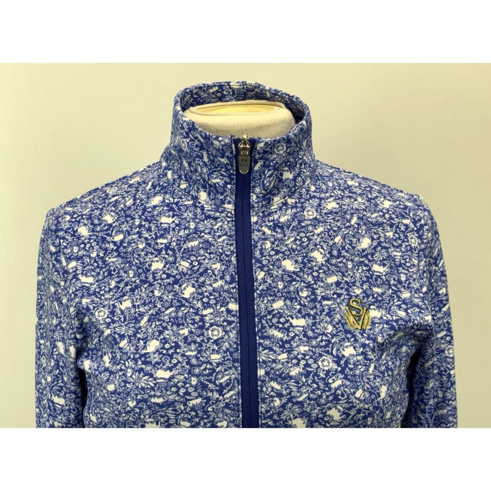 Peter Millar Peter Millar Full Zip Athletic Jacket Womens Small Blue White Teacup Sage Valley Size S / US 4 / IT 40 - 5 Thumbnail
