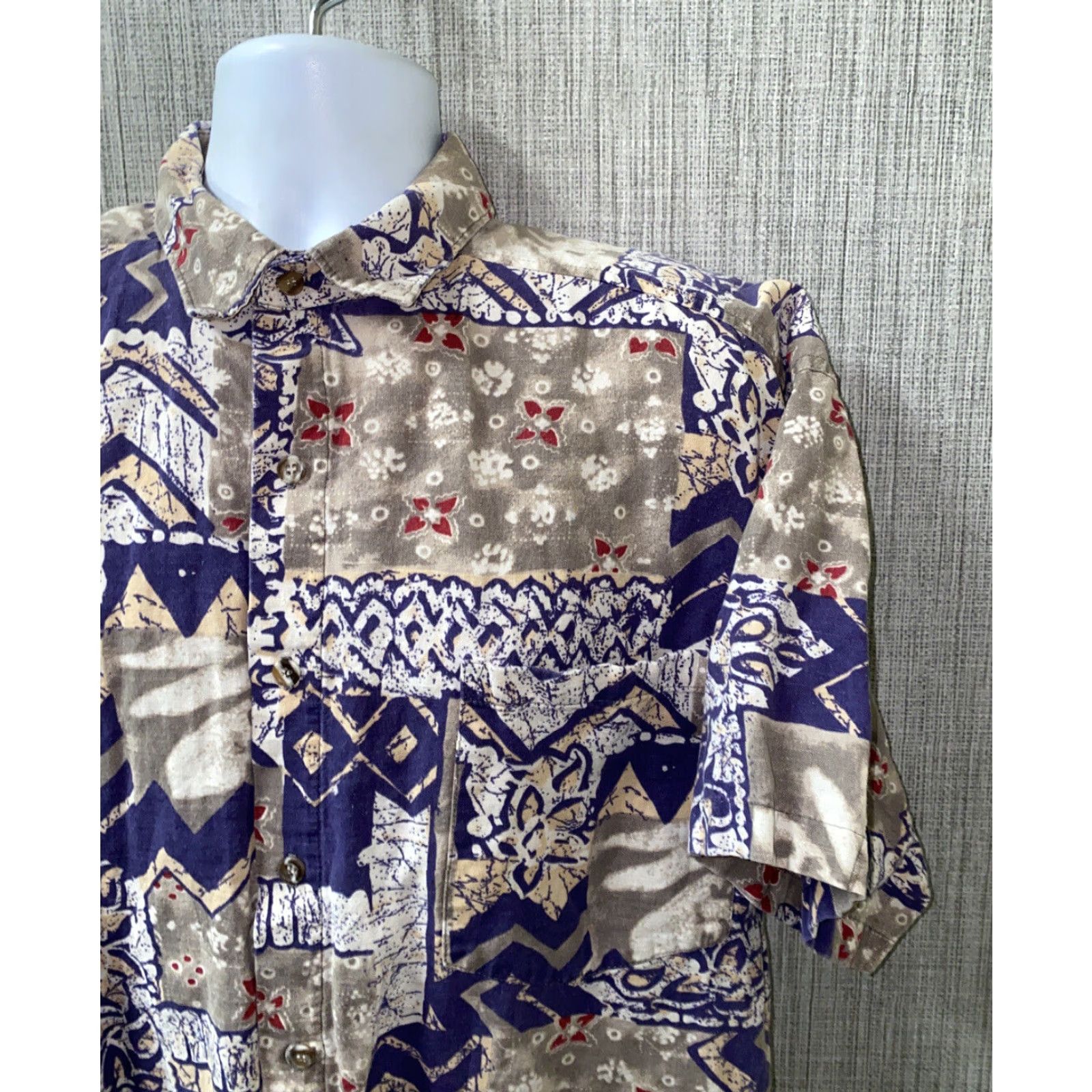 Vintage VINTAGE Del Mar Mens Beige Aloha Print Hawaiian Shirt 23.5 In Armpit - Casual Shirt Mens L Beige Aloha 90s Theme Size US L / EU 52-54 / 3 - 3 Thumbnail