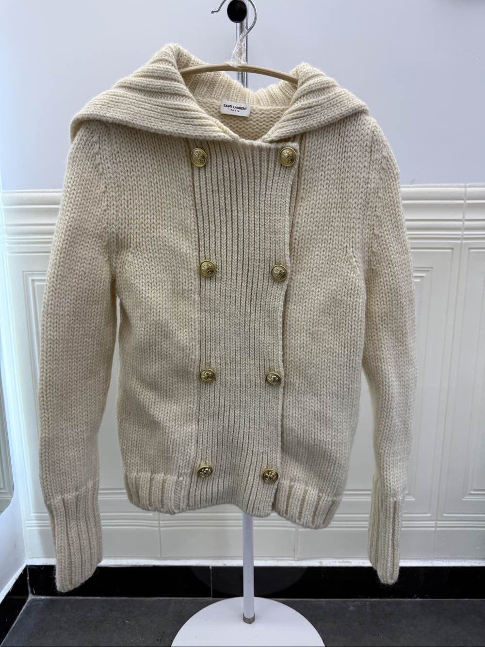Saint Laurent Paris Saint Laurent Double-Breasted Knit Cardigan Size S Size S / US 4 / IT 40 - 1 Thumbnail