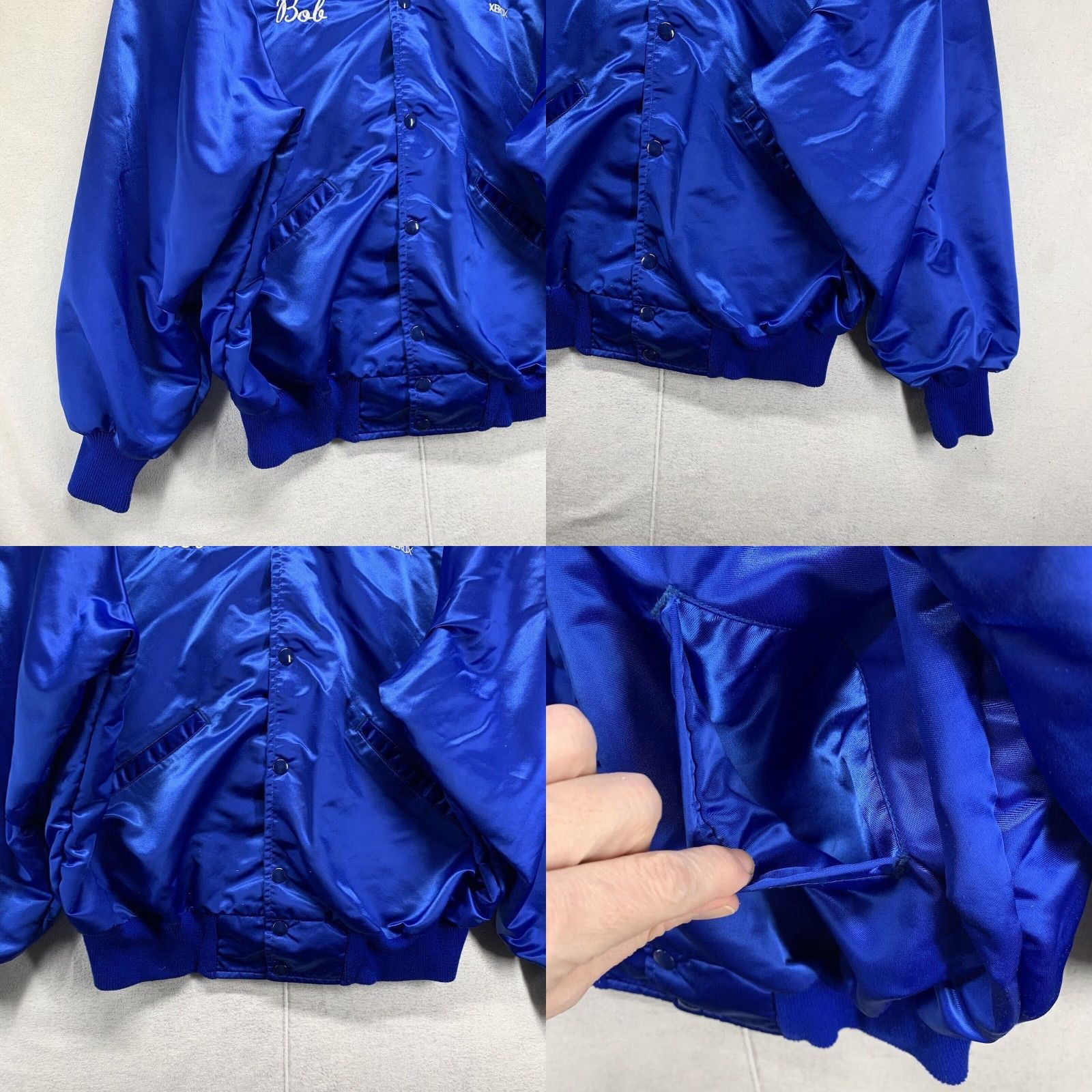 Vintage Vintage Xerox 1980s Nylon Bomber Jacket Men Size L Blue Embroidered Windbreaker Retro 80s Size US L / EU 52-54 / 3 - 8 Thumbnail