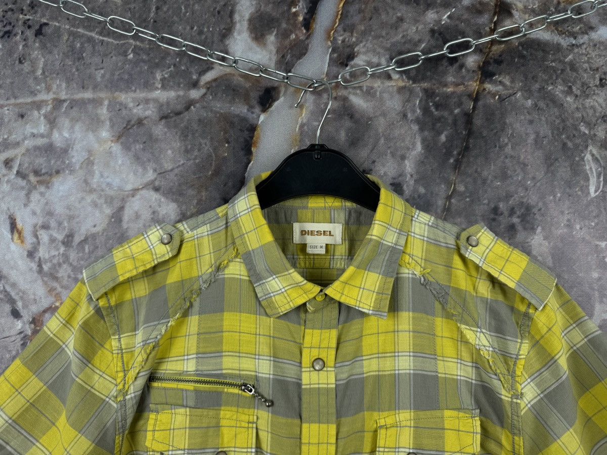 Diesel Diesel Yellow Gray Plaid Short Sleeve Shirt Button Up Casual Size US M / EU 48-50 / 2 - 2 Thumbnail