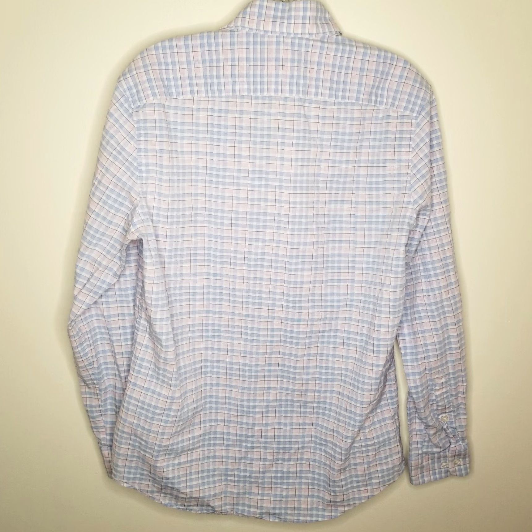 Tommy Hilfiger Tommy Hilfiger Mens Slim Fit Pink Blue Plaid Long Sleeve Button Up Size Medium Size US M / EU 48-50 / 2 - 5 Thumbnail