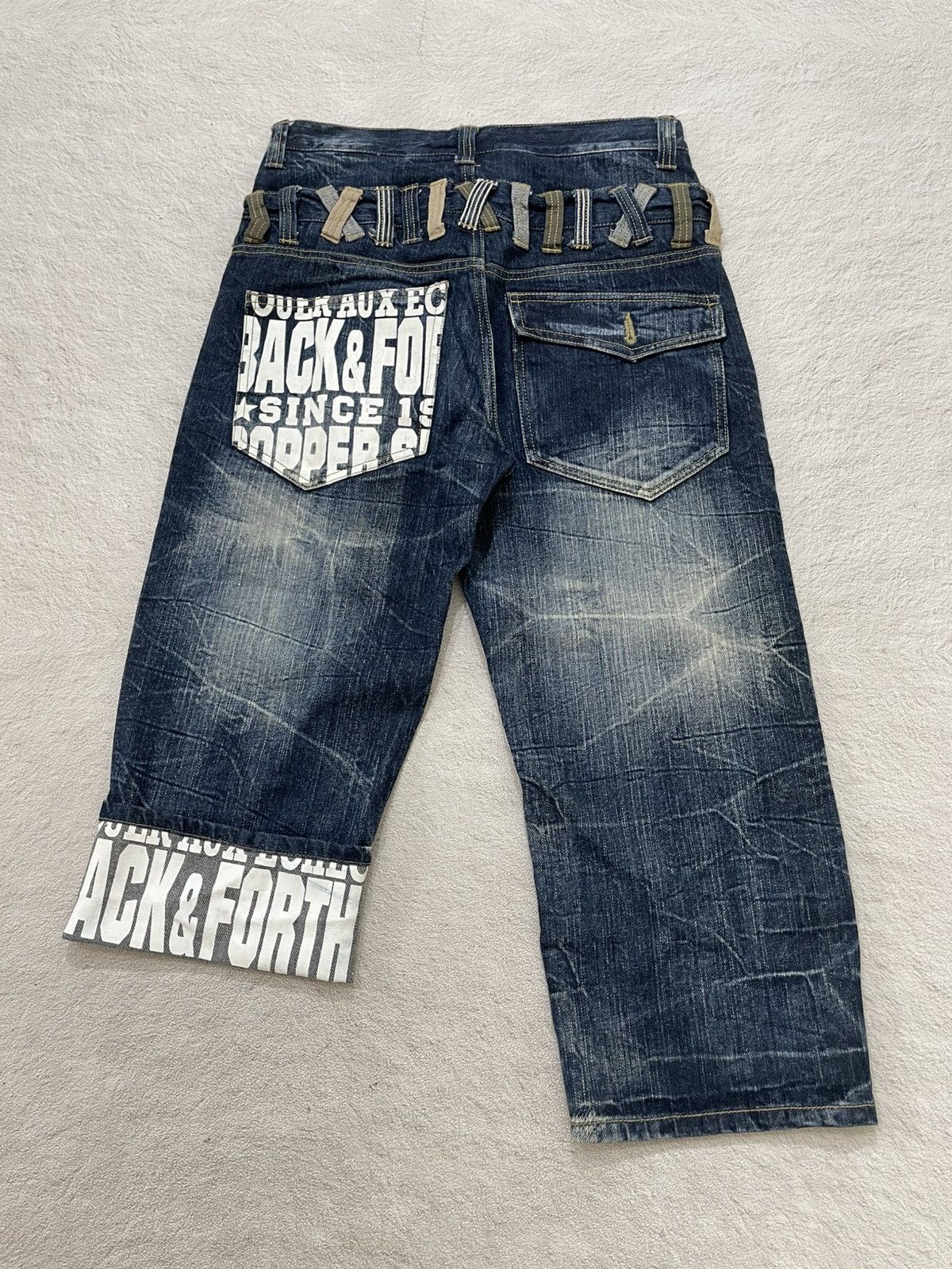 Japanese Brand 2000s Jorts Double Waist Faded Print Y2K Size US 29 - 7 Thumbnail