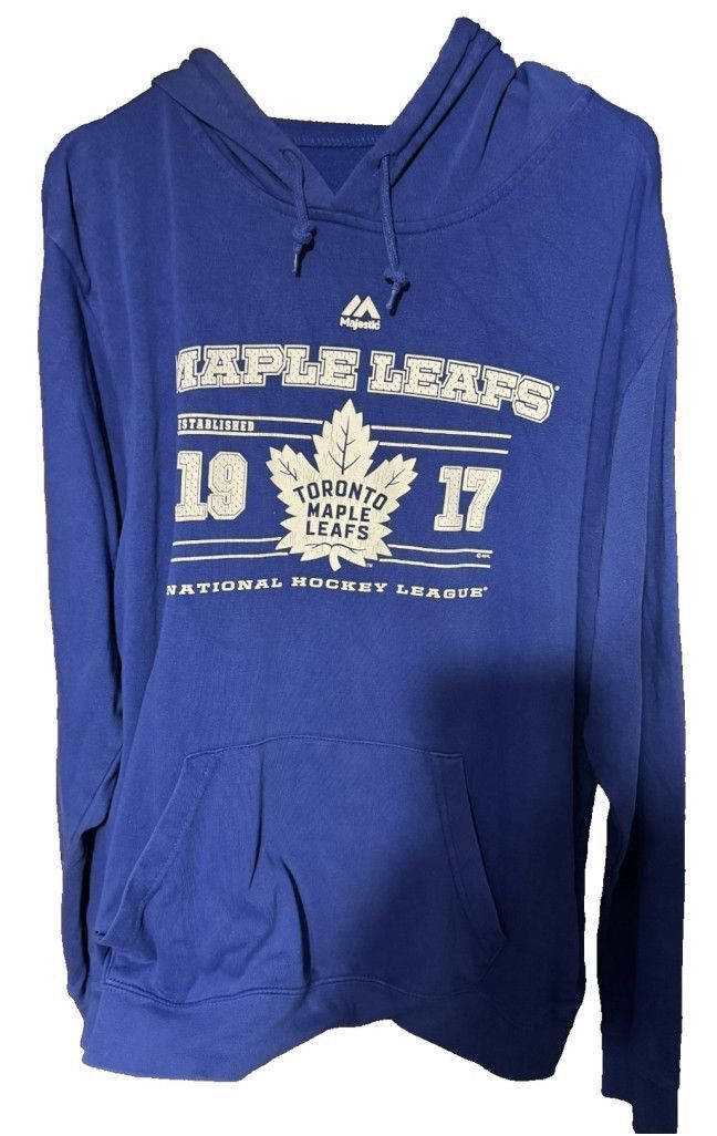 Majestic Toronto Maple Leafs Majestic Pullover Hoodie Men Size L Blue Size US L / EU 52-54 / 3 - 1 Thumbnail