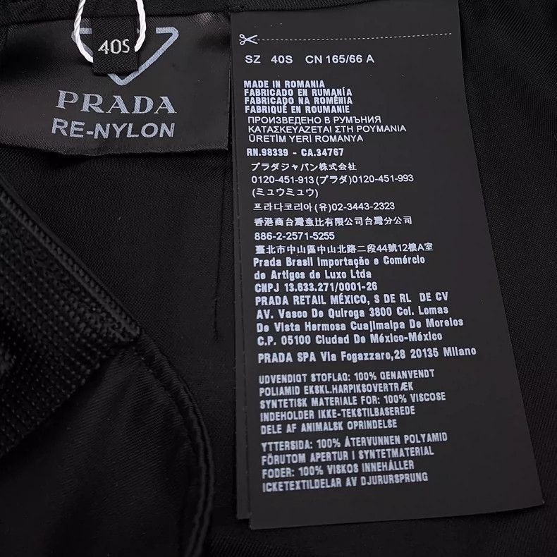 Prada Prada Black Triangle Logo Casual Skirt -2505 Size 39" - 8 Thumbnail